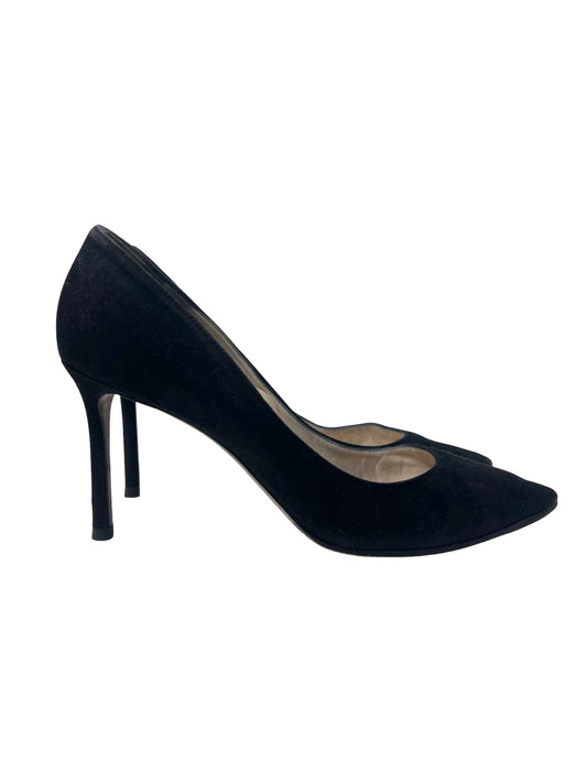 Jimmy Choo Black Suede Romy Pump, Size 40