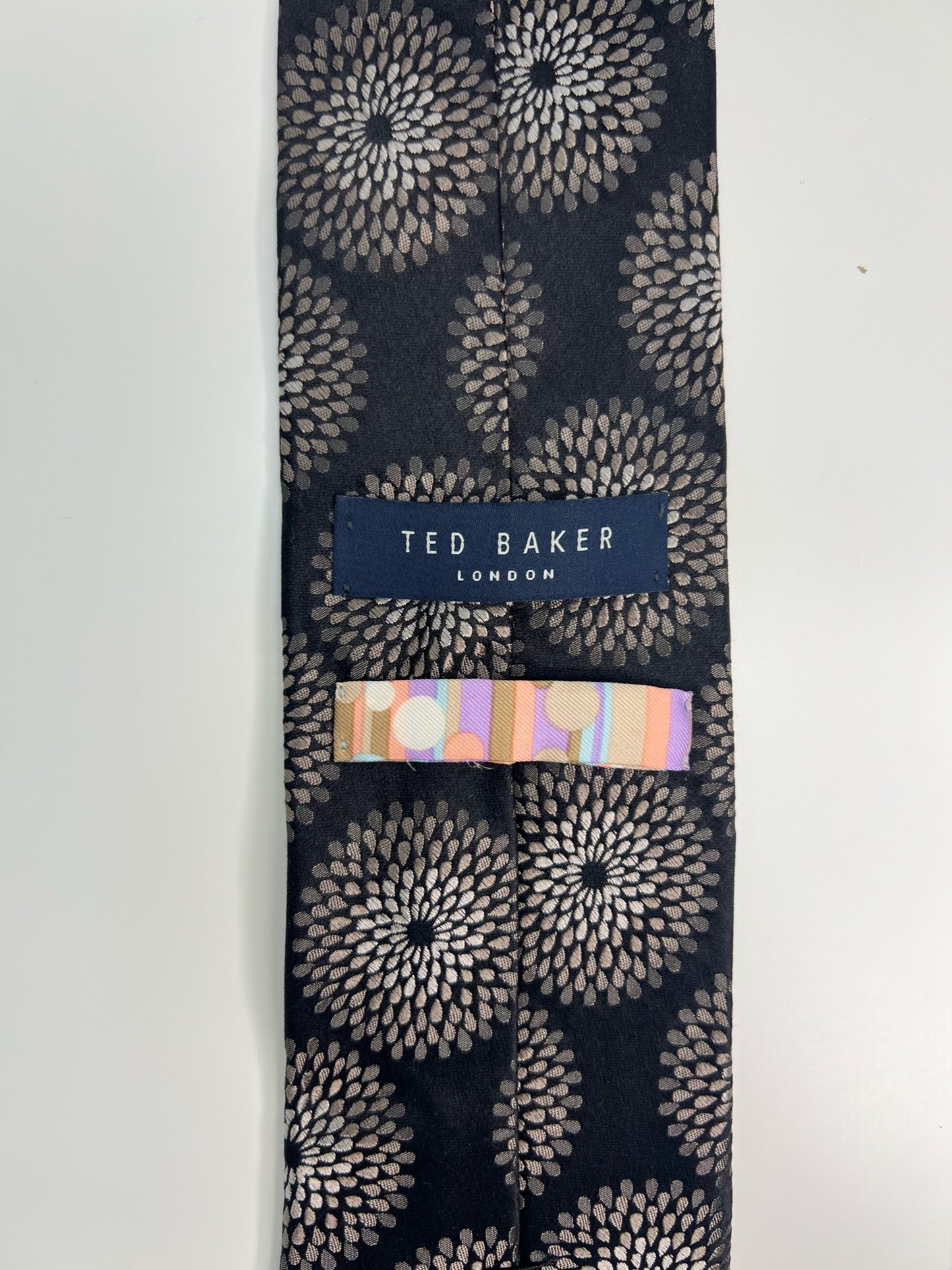 NWT! Ted Baker Black Geometric Silk Tie