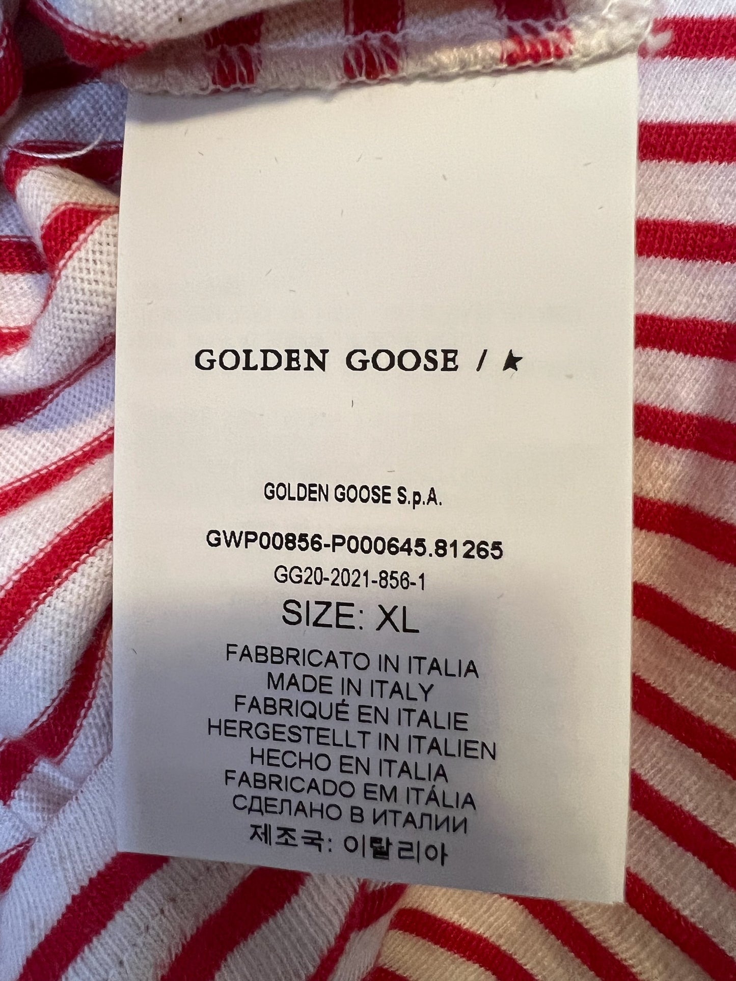 Golden Goose Red Stripe Shirt, Size XL