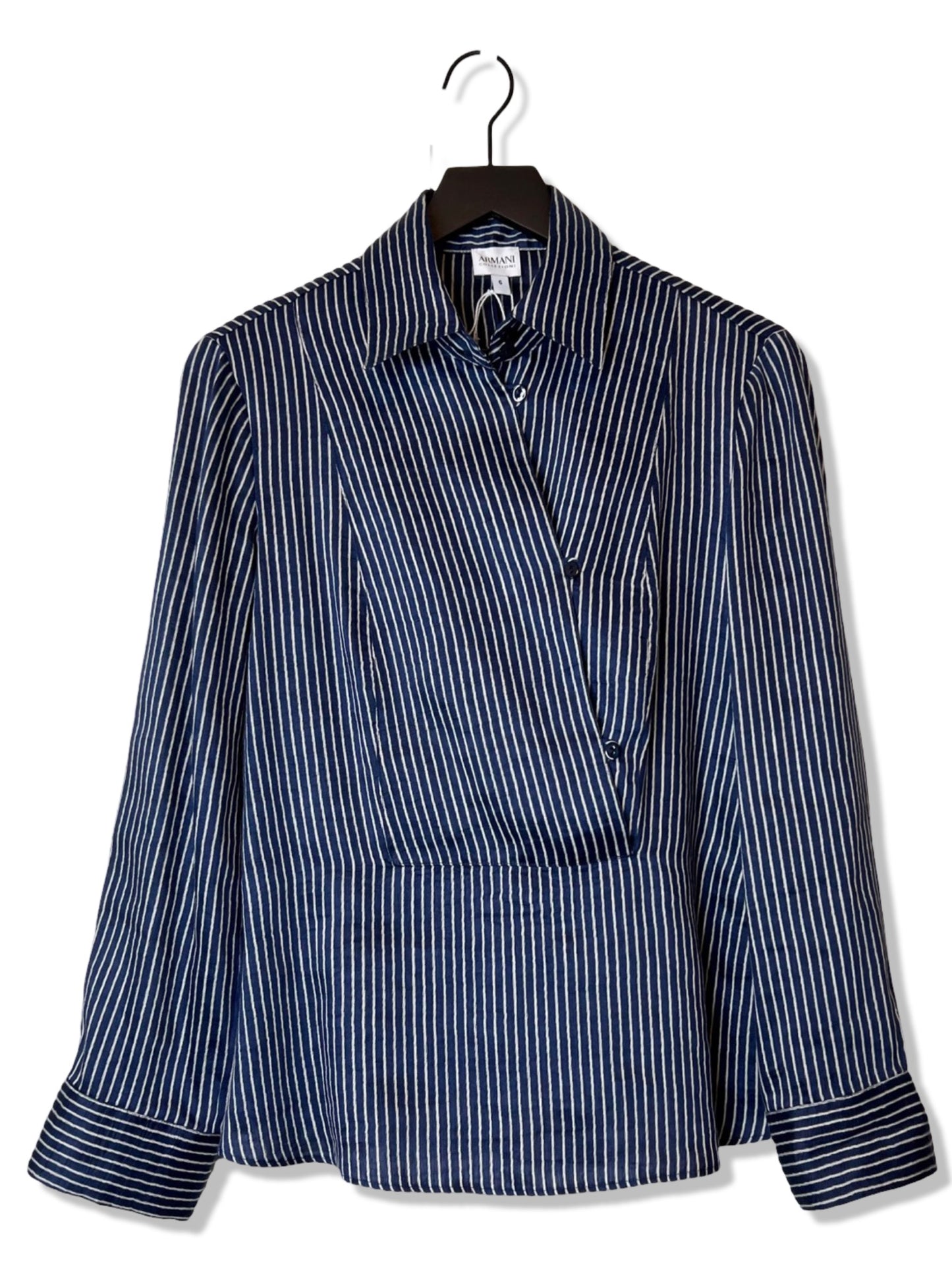 Armani Collezioni Blue Stripe Shirt, Size 6