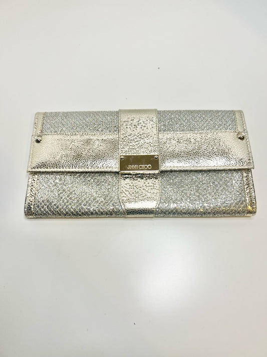 Jimmy Choo Dubai Glitter Clutch Bag Gold