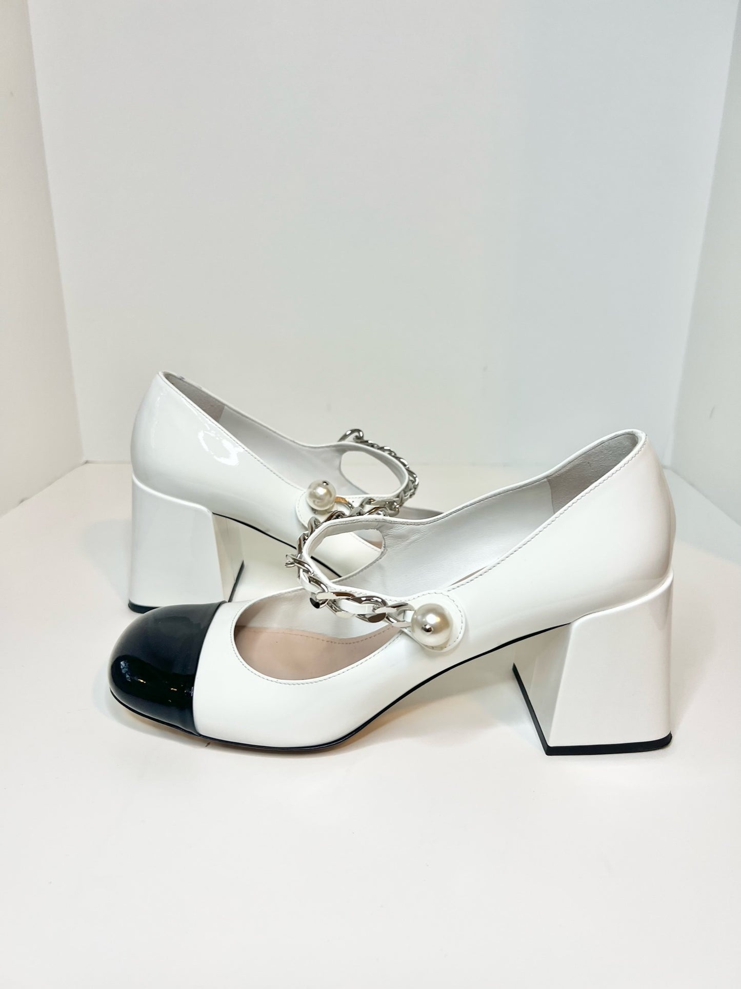 Miu Miu Cap Toe Mary Janes, Size 38.5