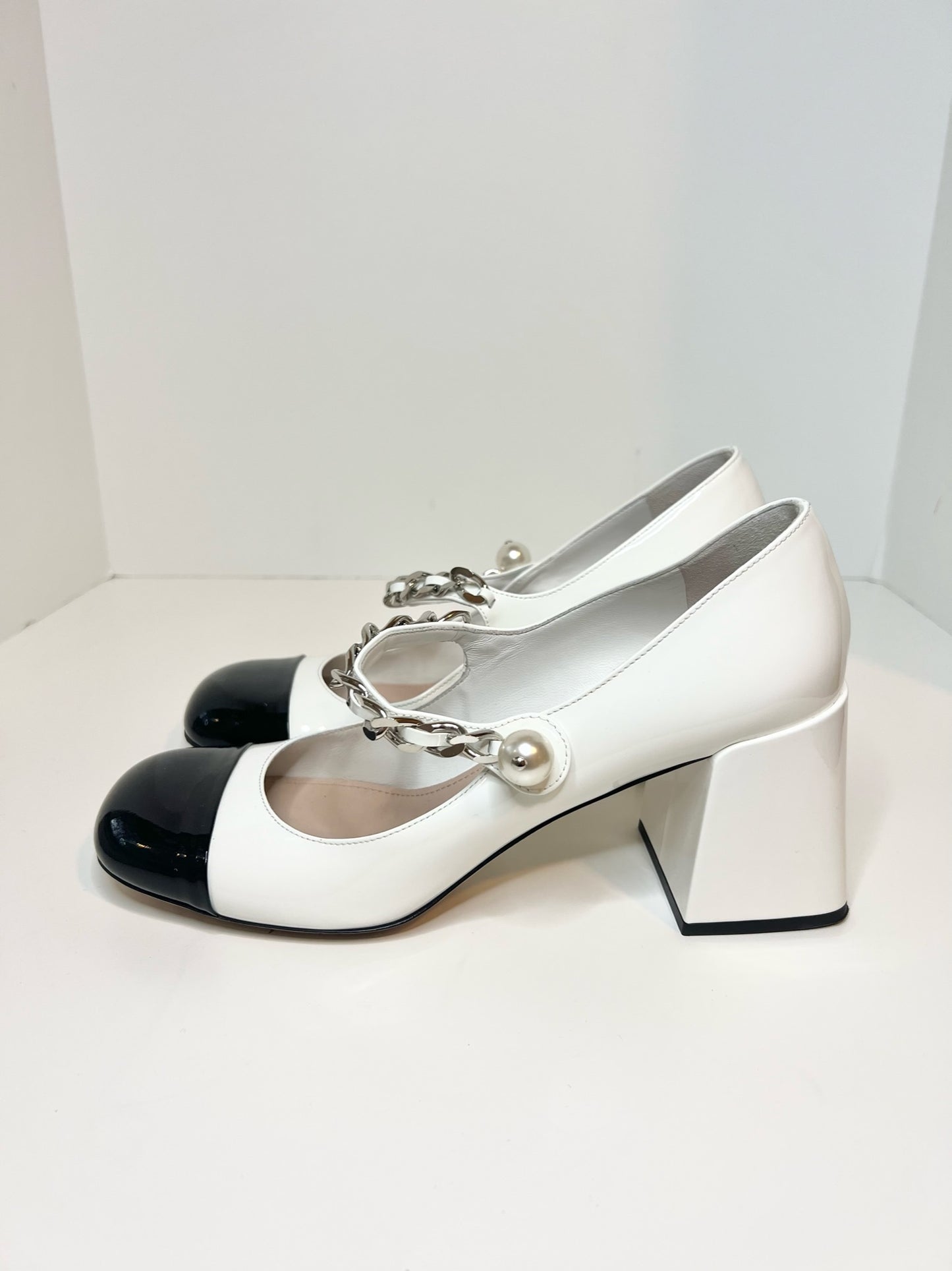 Miu Miu Cap Toe Mary Janes, Size 38.5