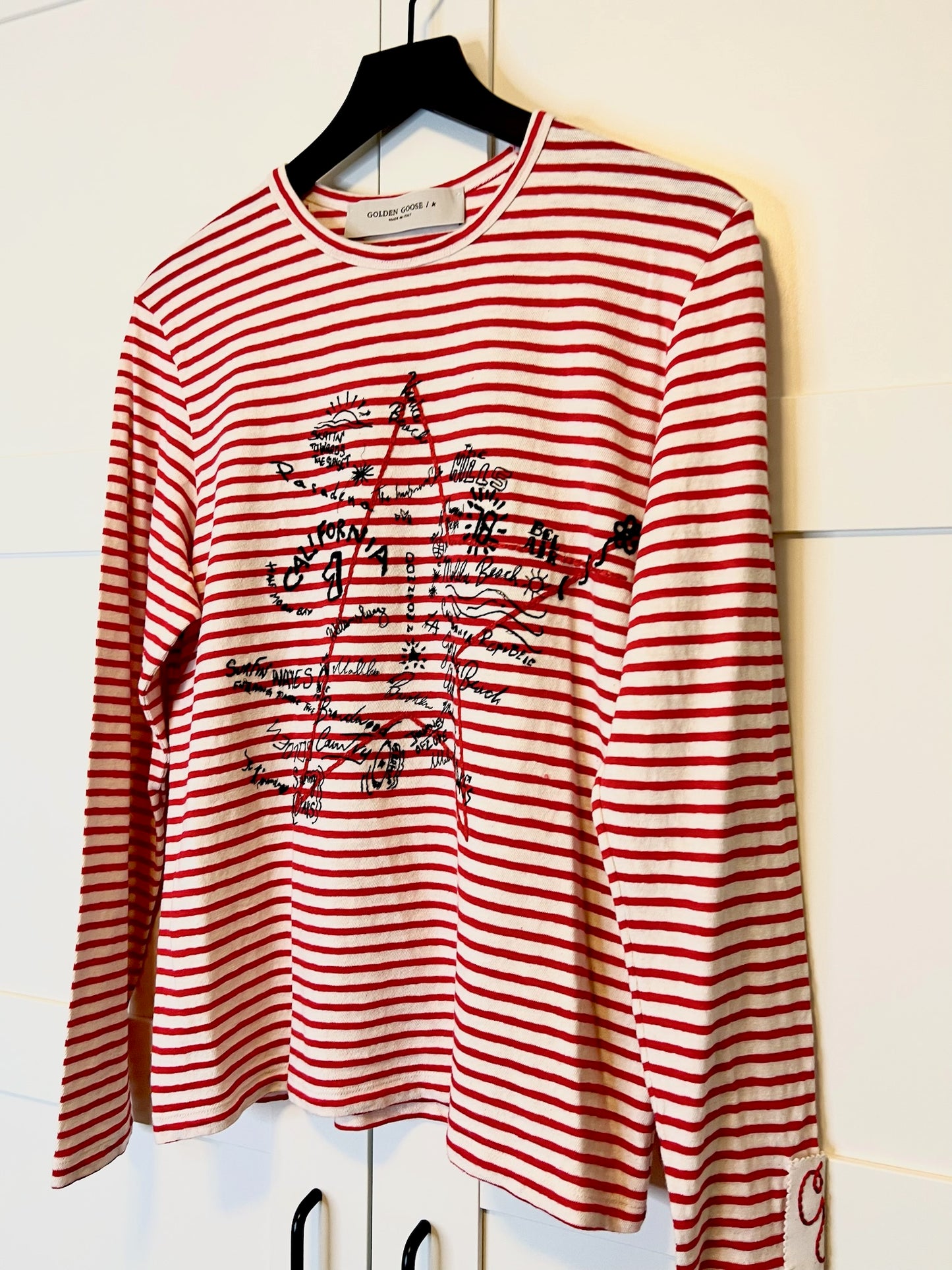 Golden Goose Red Stripe Shirt, Size XL