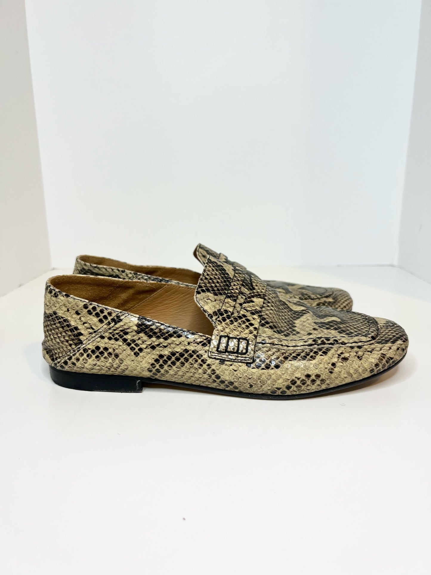 Isabel Marant Snakeskin Effect Loafer, Size 39