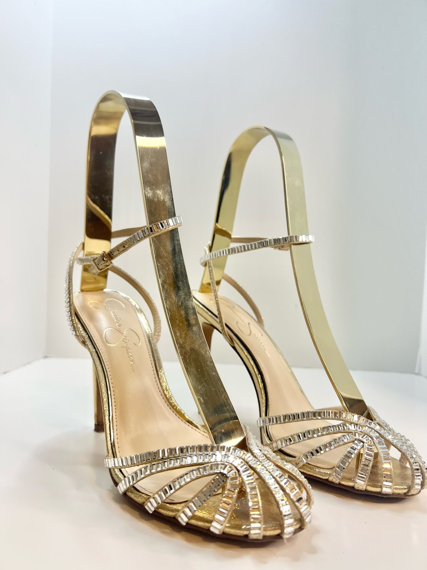 Jessica Simpson Jileta High Heel Silver & Gold Sandals, Size 7