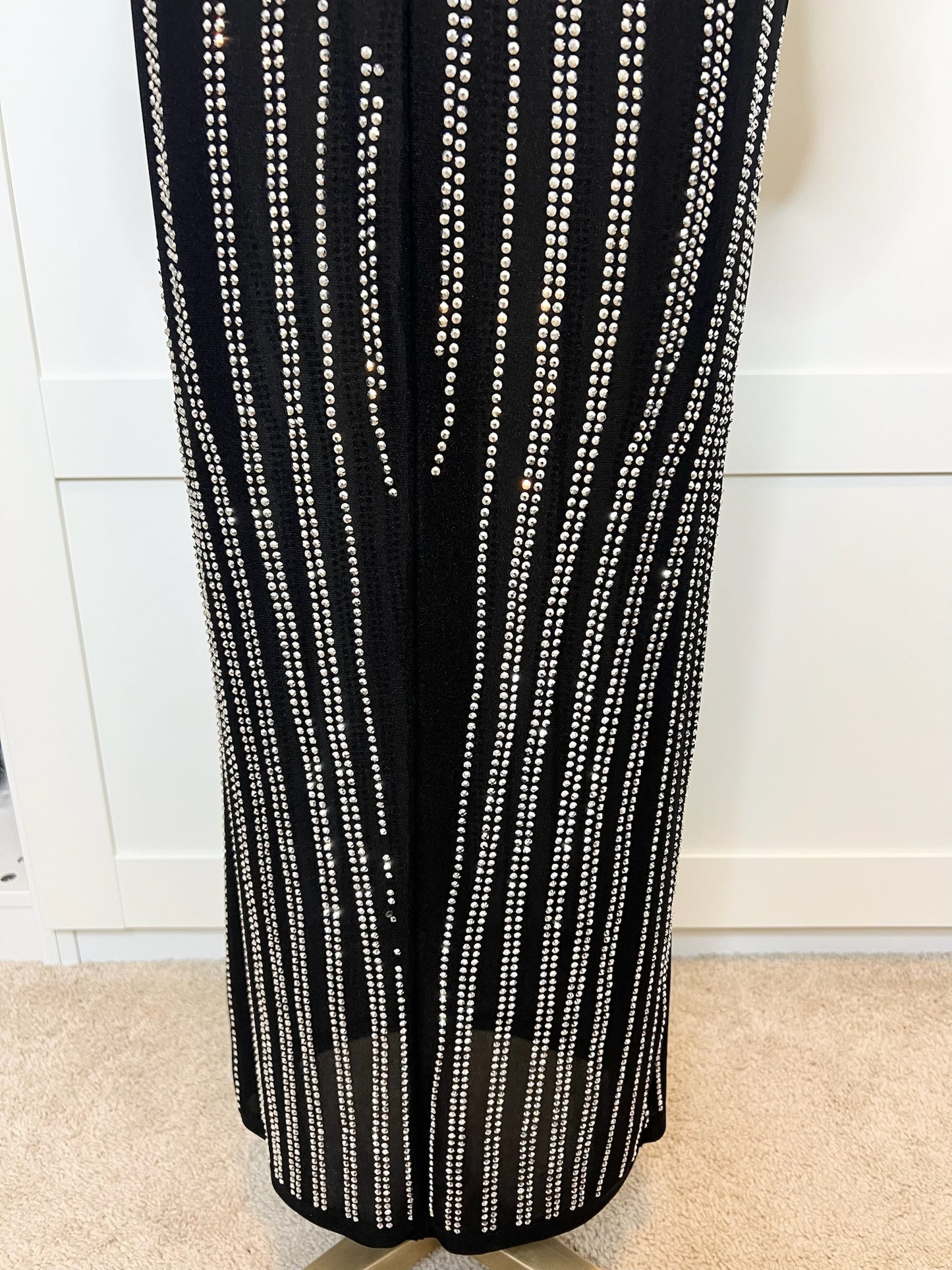 Black & Silver Evening Gown, Size L