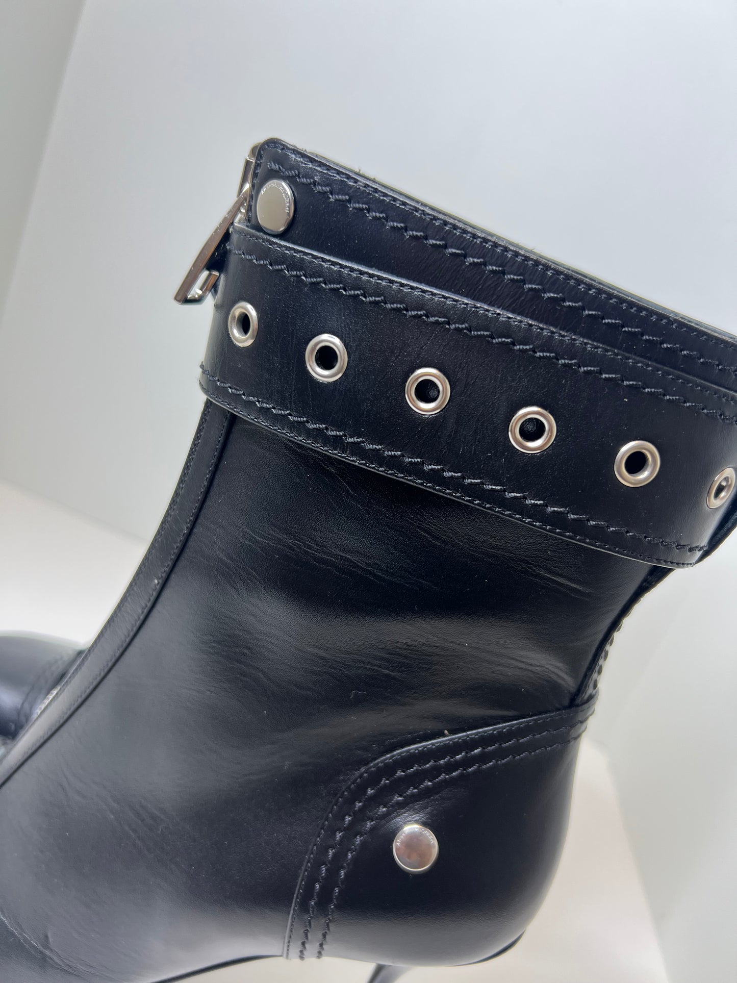 Alexander McQueen Biker Booties, Size 40
