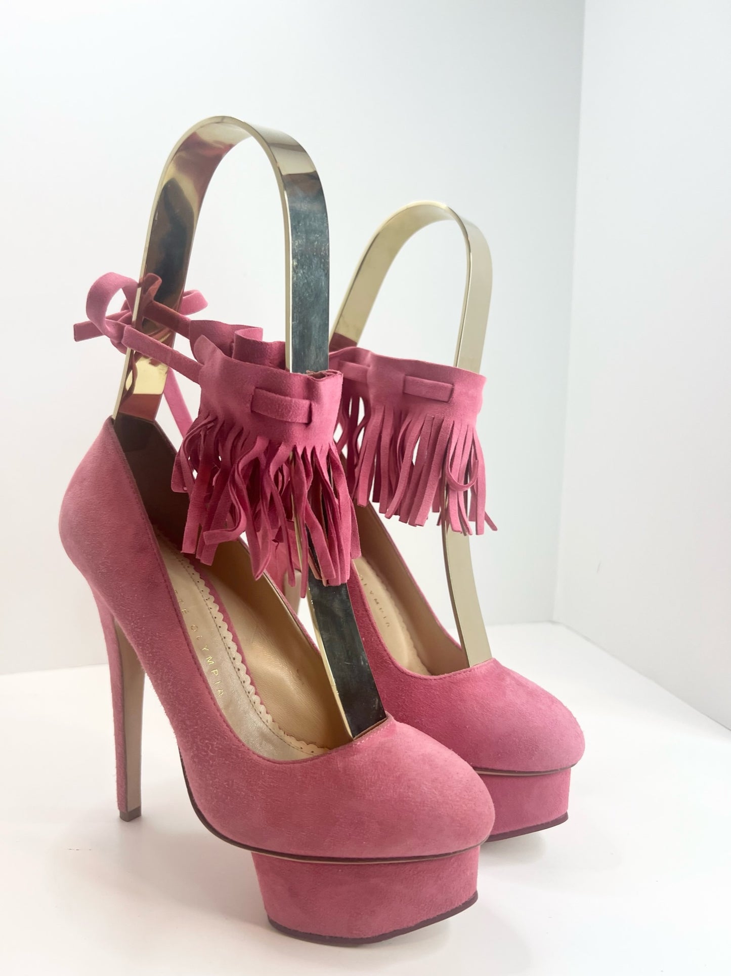 NWT! Charlotte Olympia Dolly Suede Pumps, Size 36.5