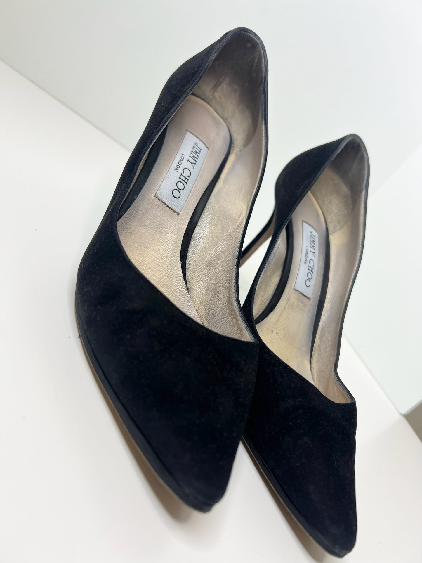 Jimmy Choo Black Suede Romy Pump, Size 40