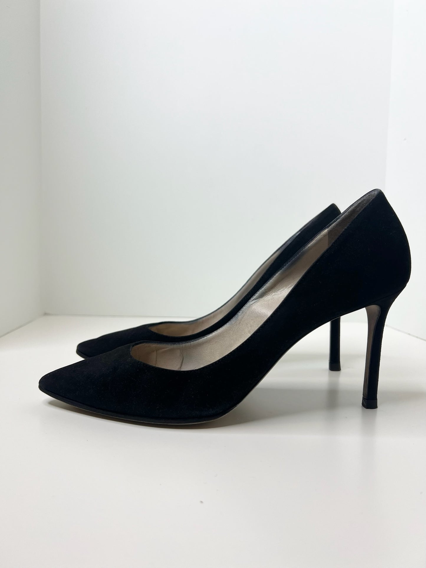 Jimmy Choo Black Suede Romy Pump, Size 40