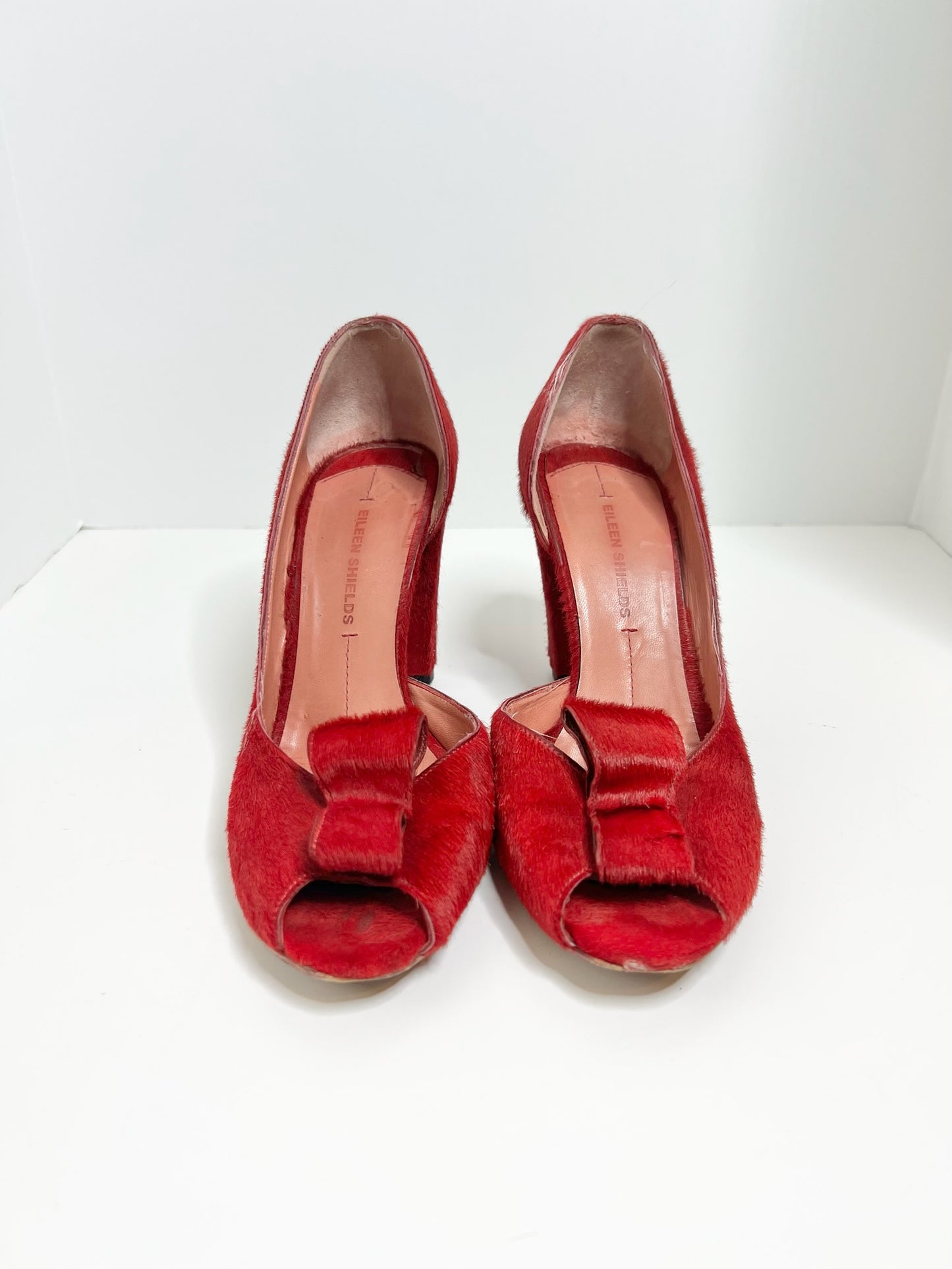 Eileen Shields Red Pony Hair D'orsay Pumps, Size 38.5