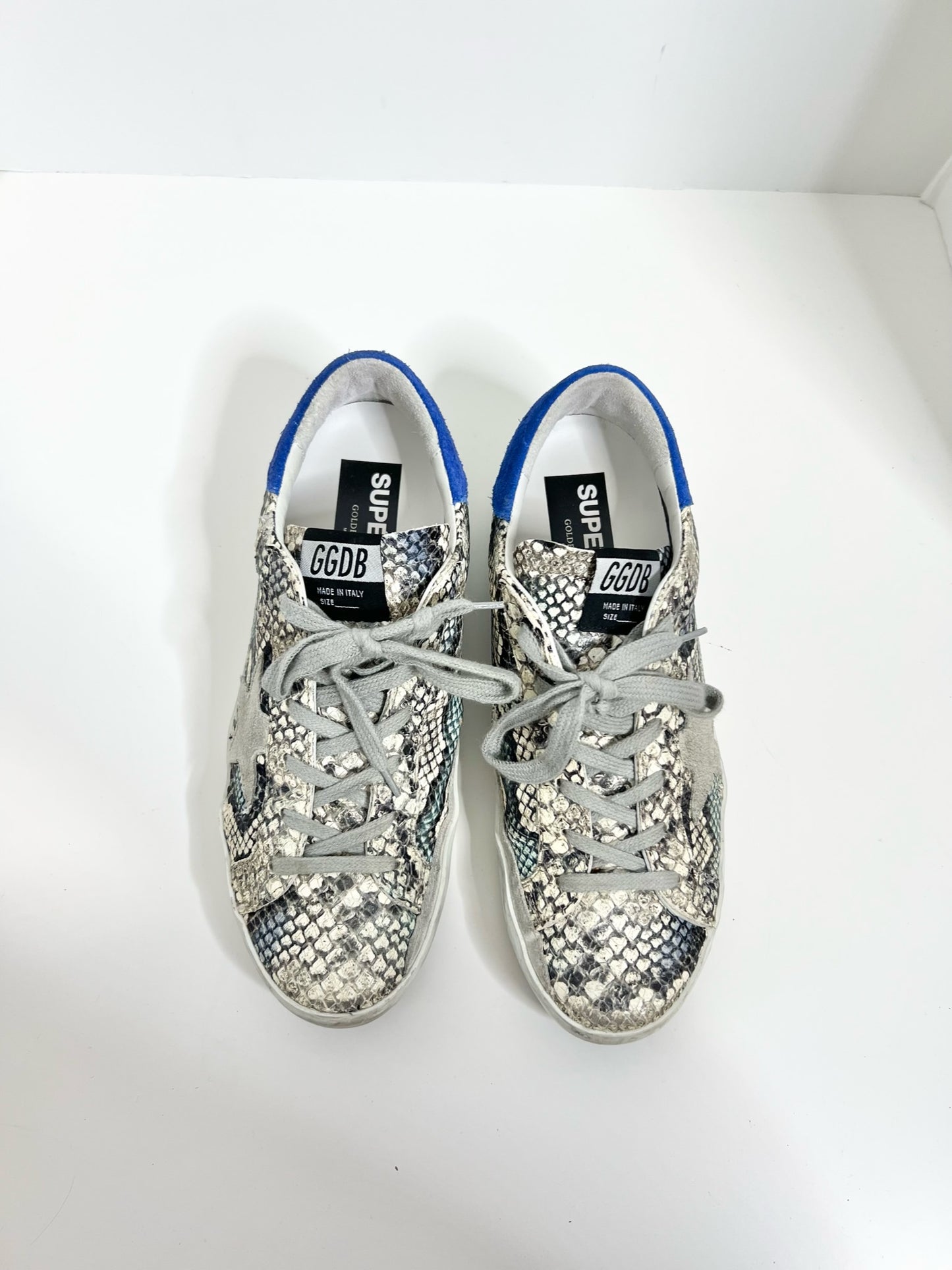 Golden Goose Superstar Snake Embossed Sneakers, Size 39