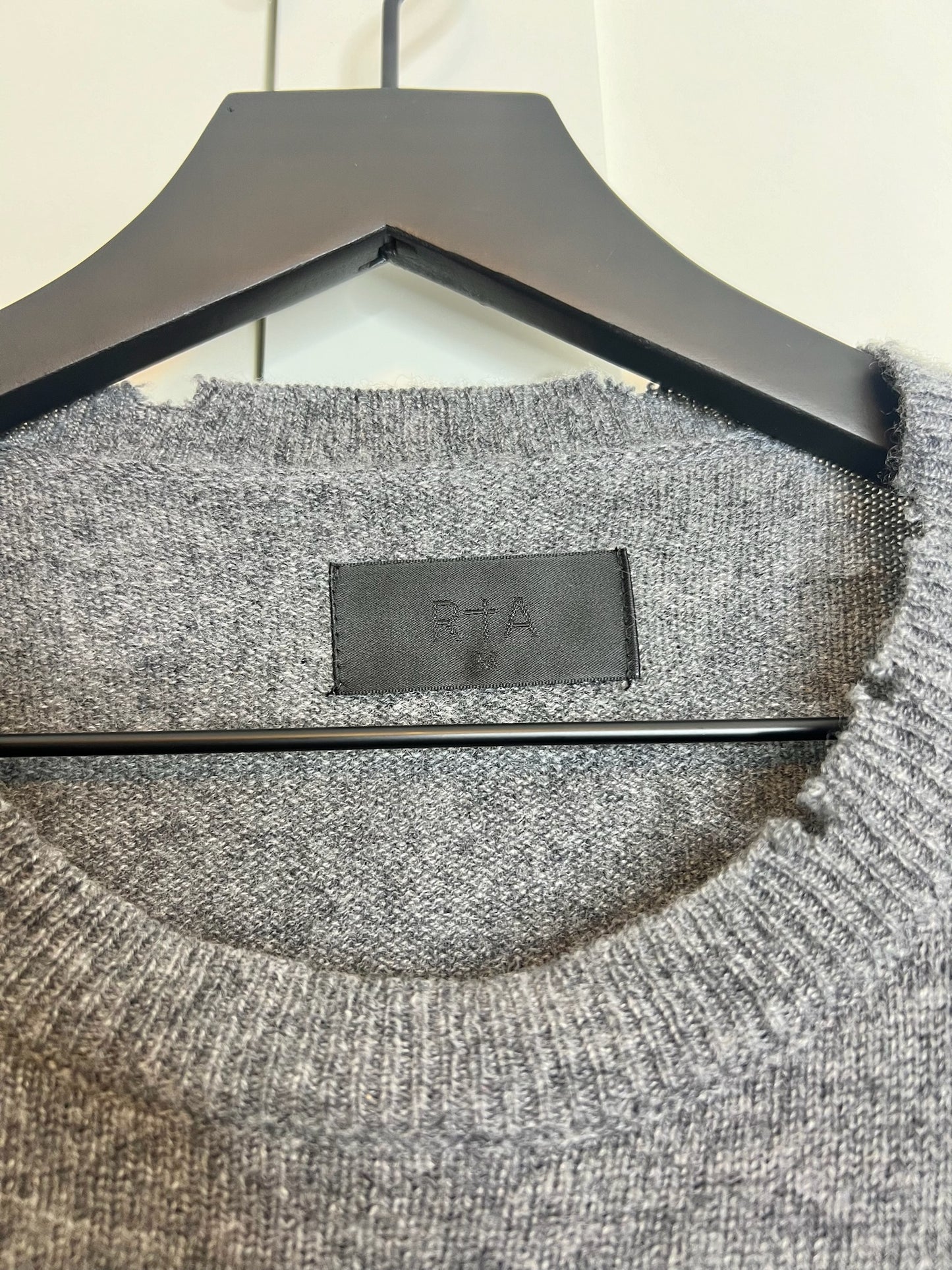 RtA Cashmere Distressed Gray Sweater, Size M