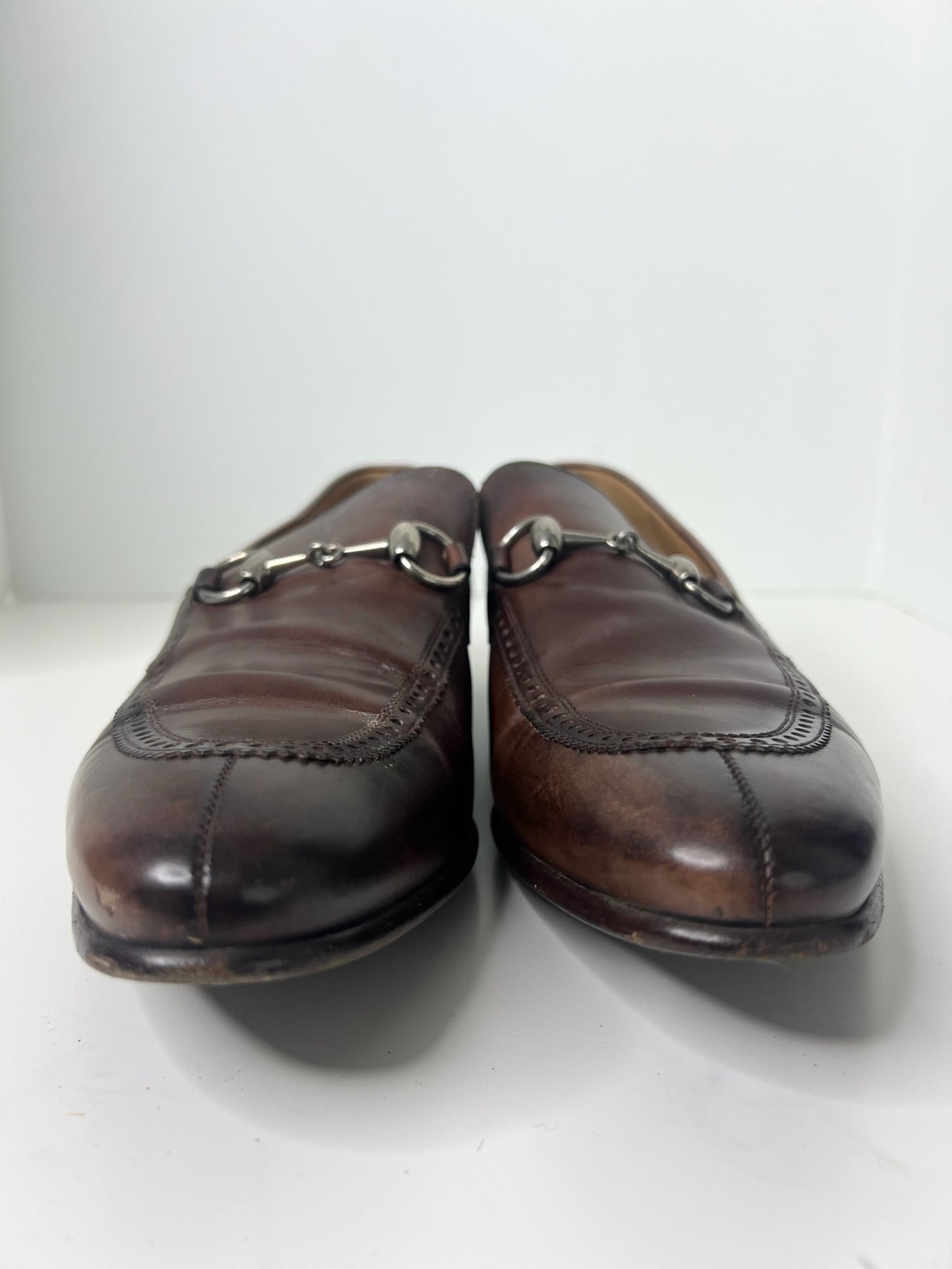 Gucci Horsebit Brown Leather Loafers, Size 6.5