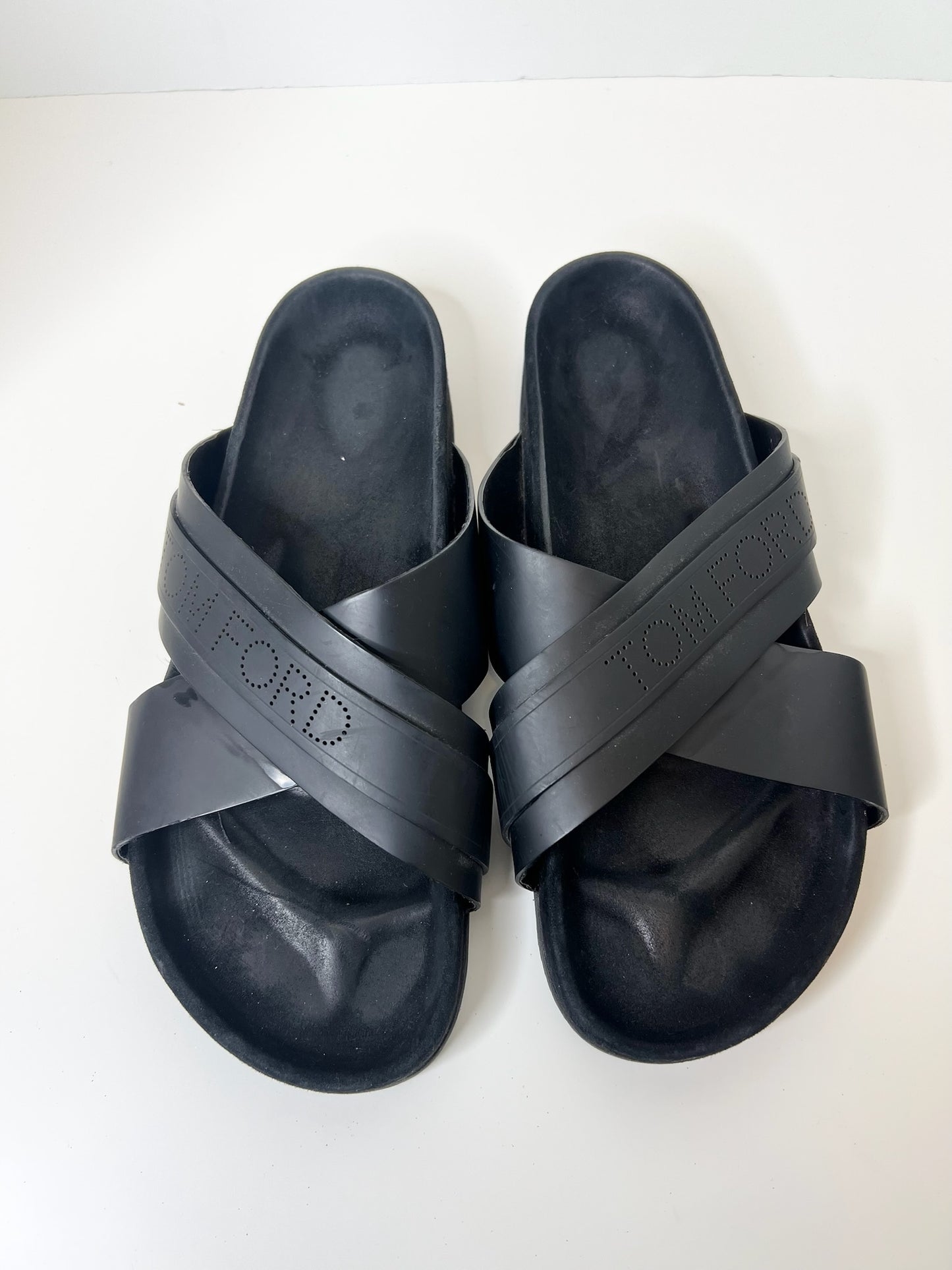 Tom Ford Crossover Strap Slip-On Sandals, Size 9