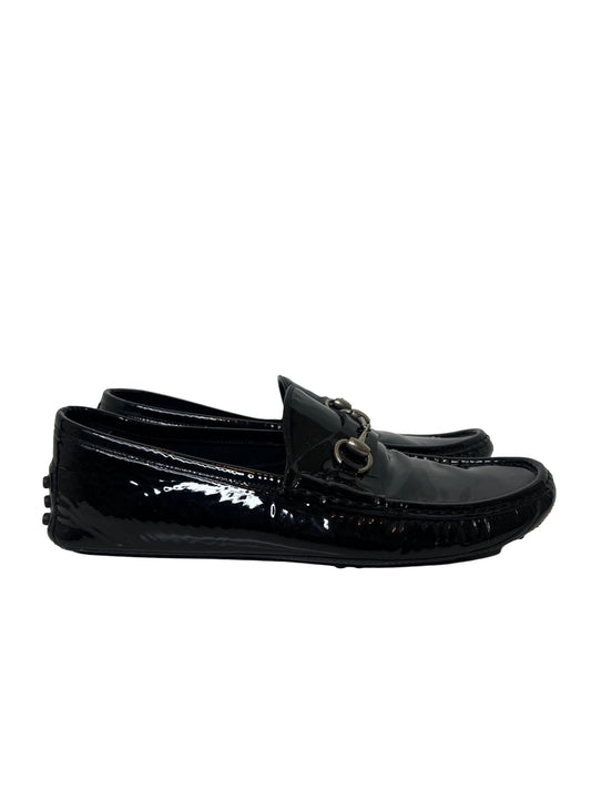 Gucci Black Patent Leather Drivers, Size 9