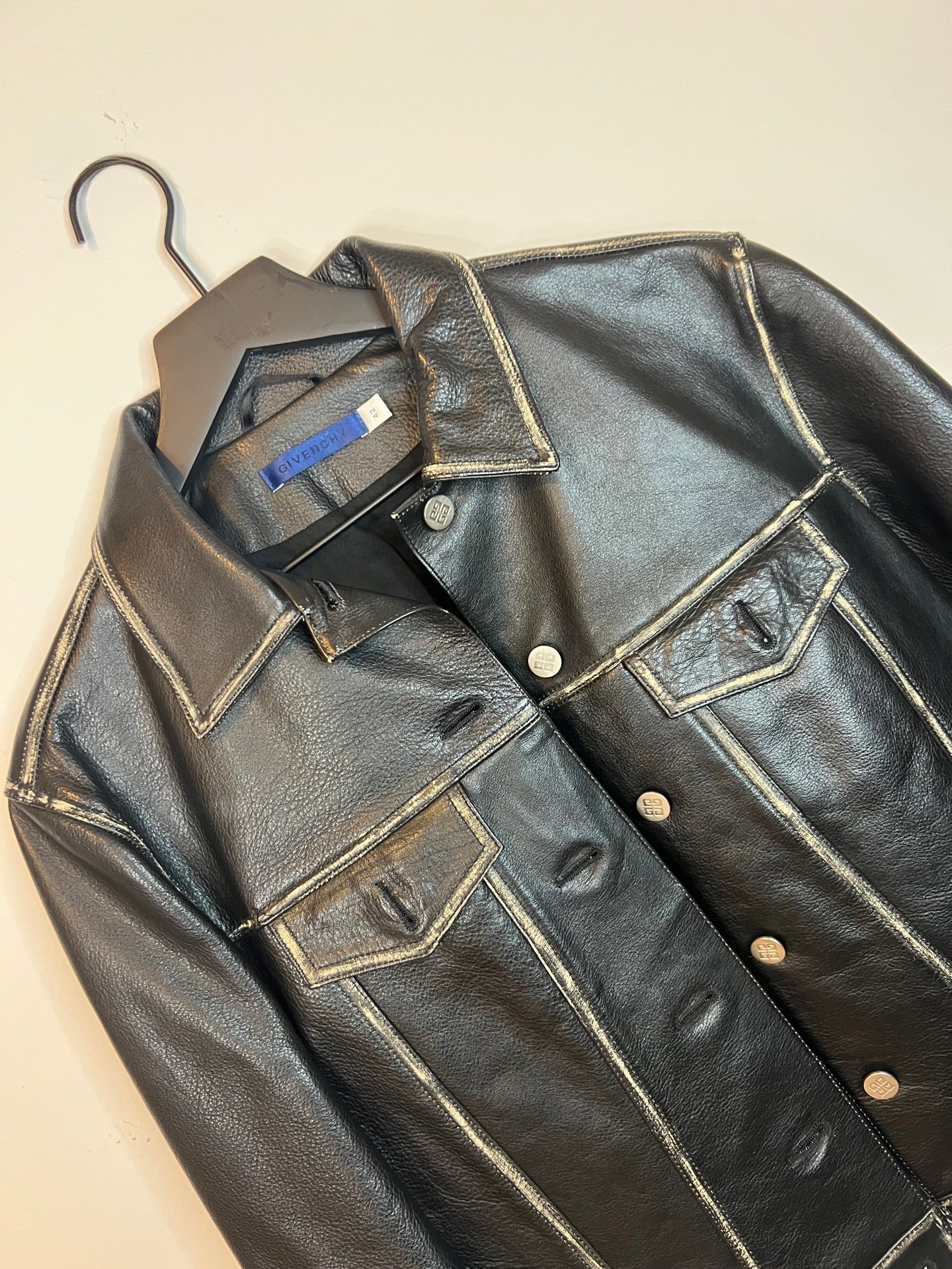 Givenchy Brown Leather Jacket, Size 42