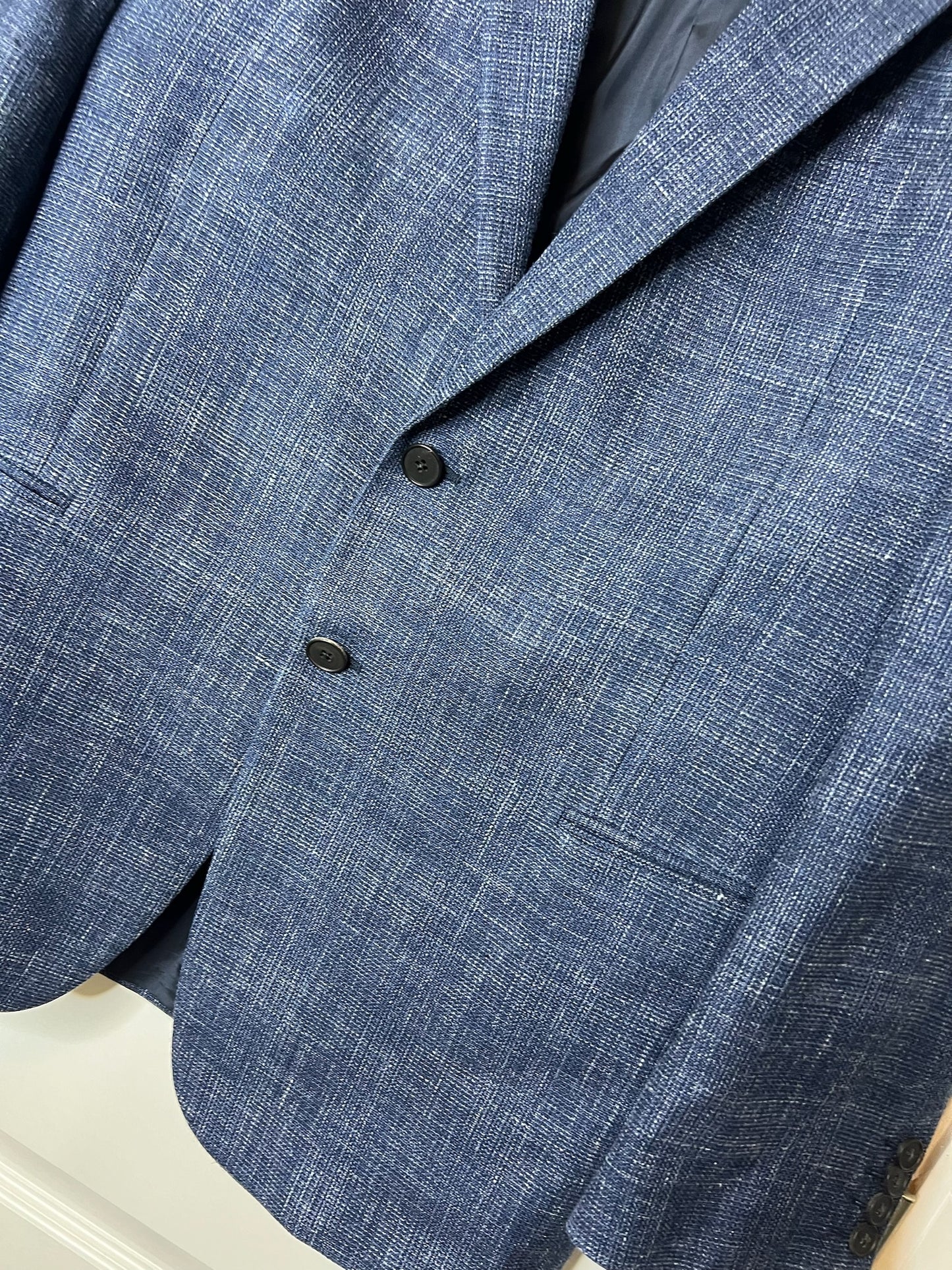 Armani Collezioni Blue Wool Suit Jacket, Size 44R