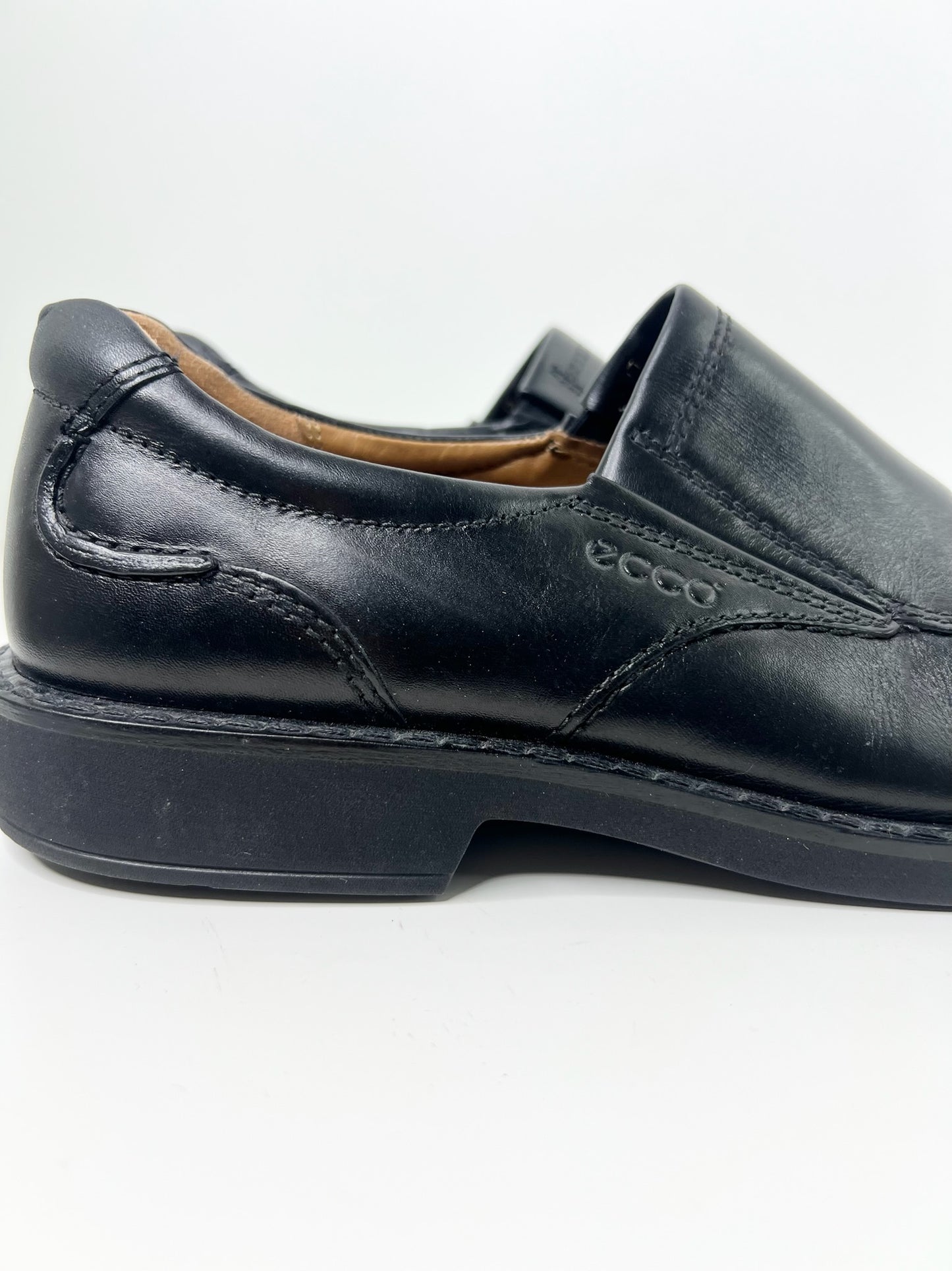 Ecco Black Leather Shoes, Size 42