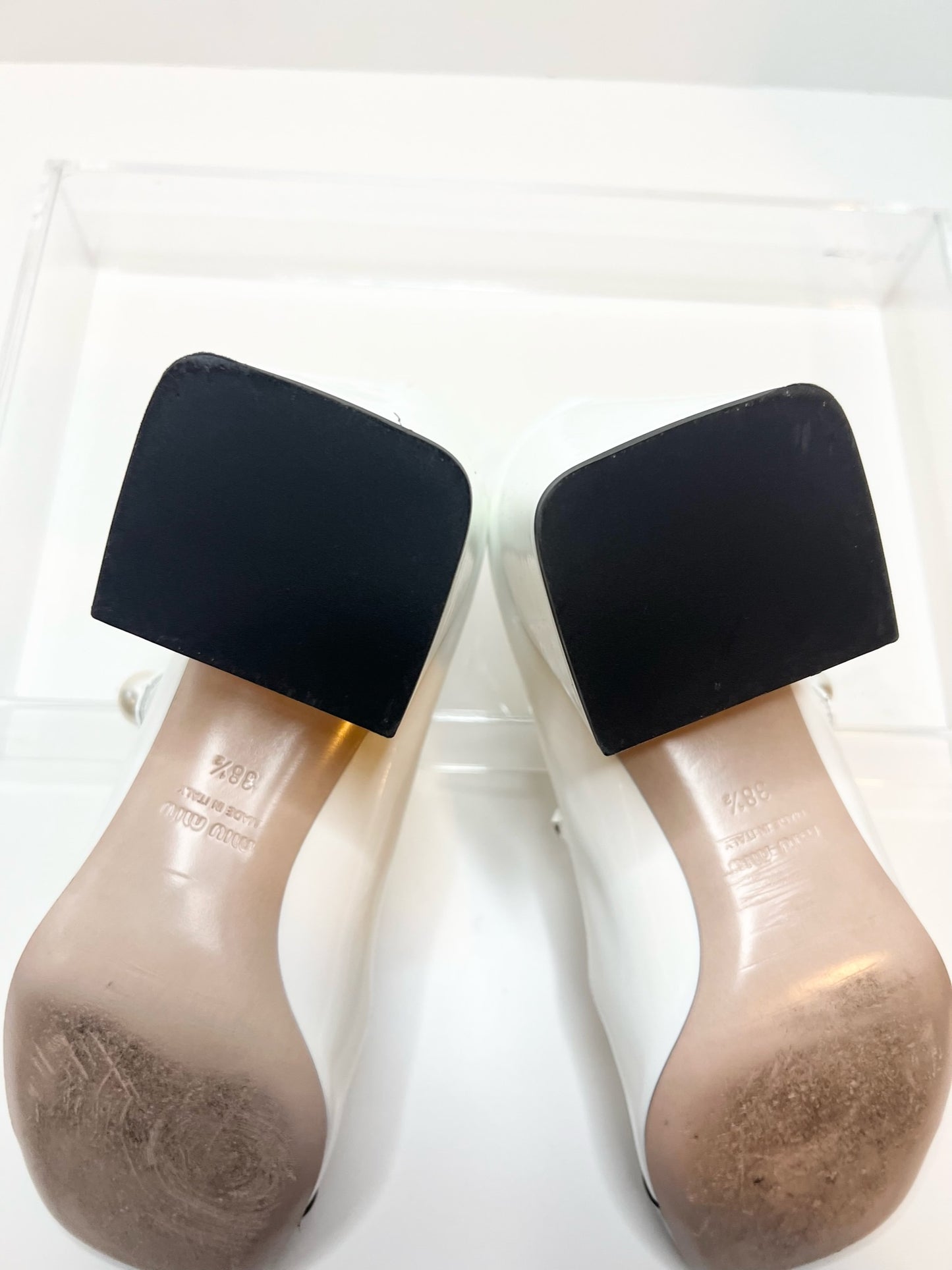 Miu Miu Cap Toe Mary Janes, Size 38.5