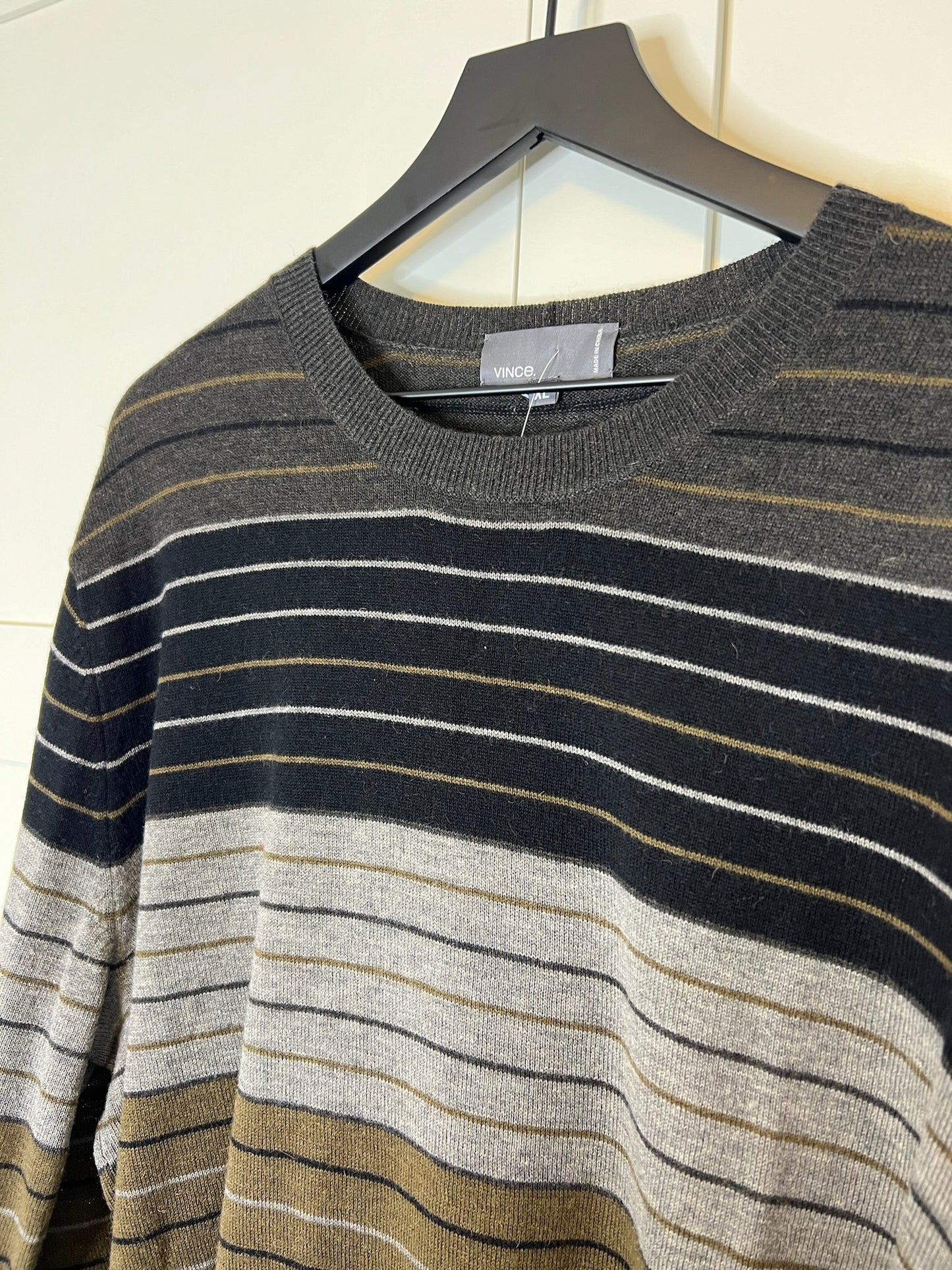 Vince Striped Sweater, Size XL