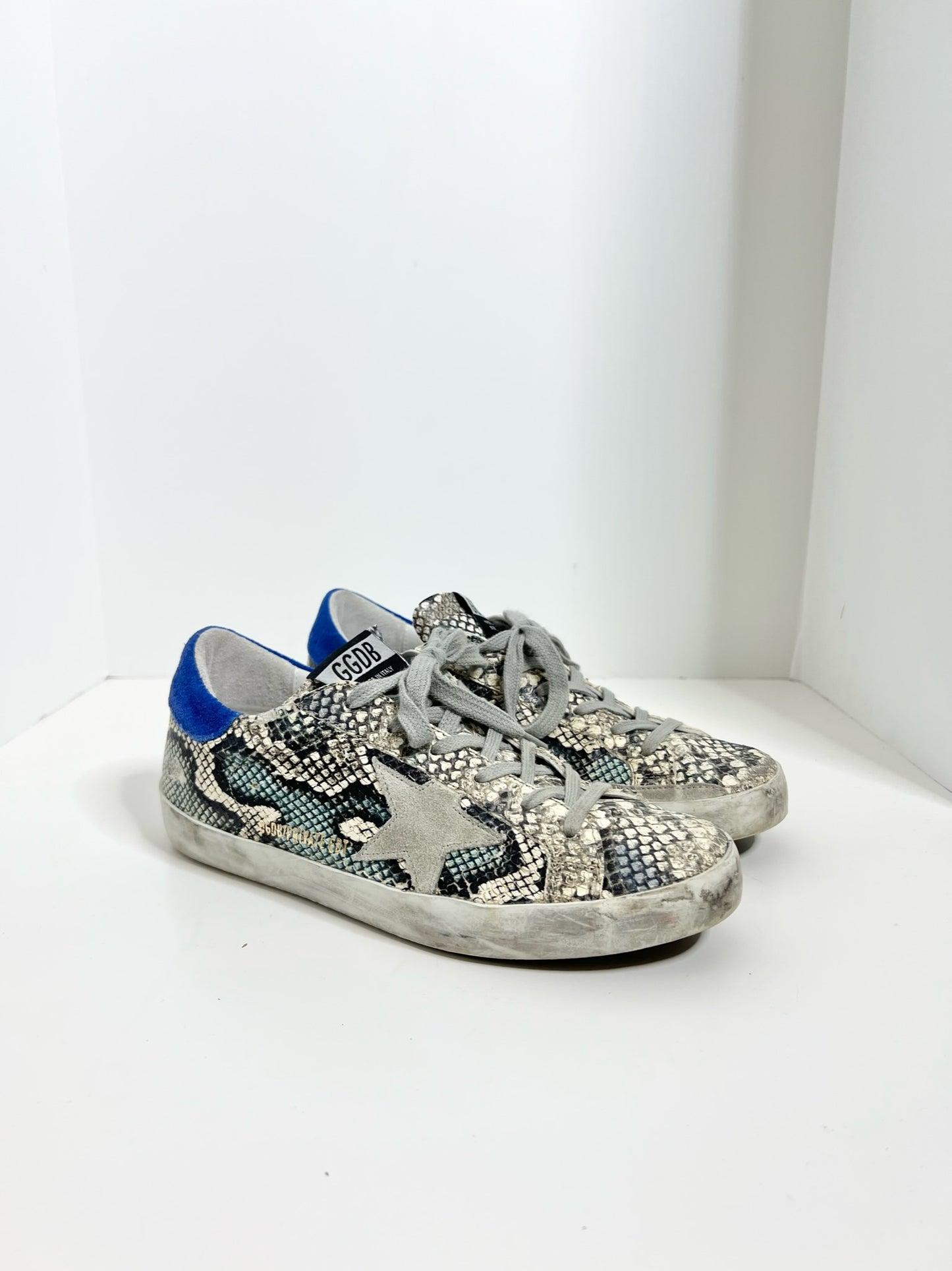 Golden Goose Superstar Snake Embossed Sneakers, Size 39