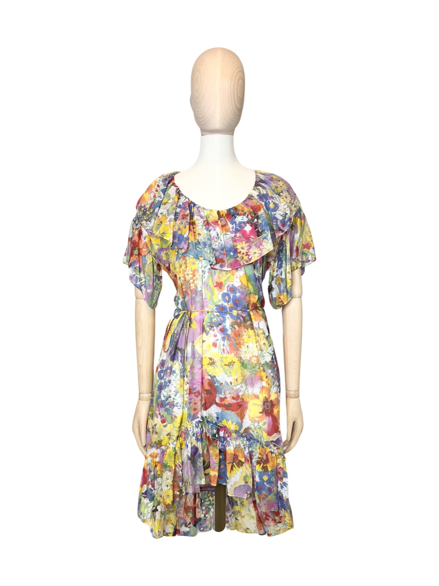 Stella McCartney Floral Seta Silk Dress, Size 38