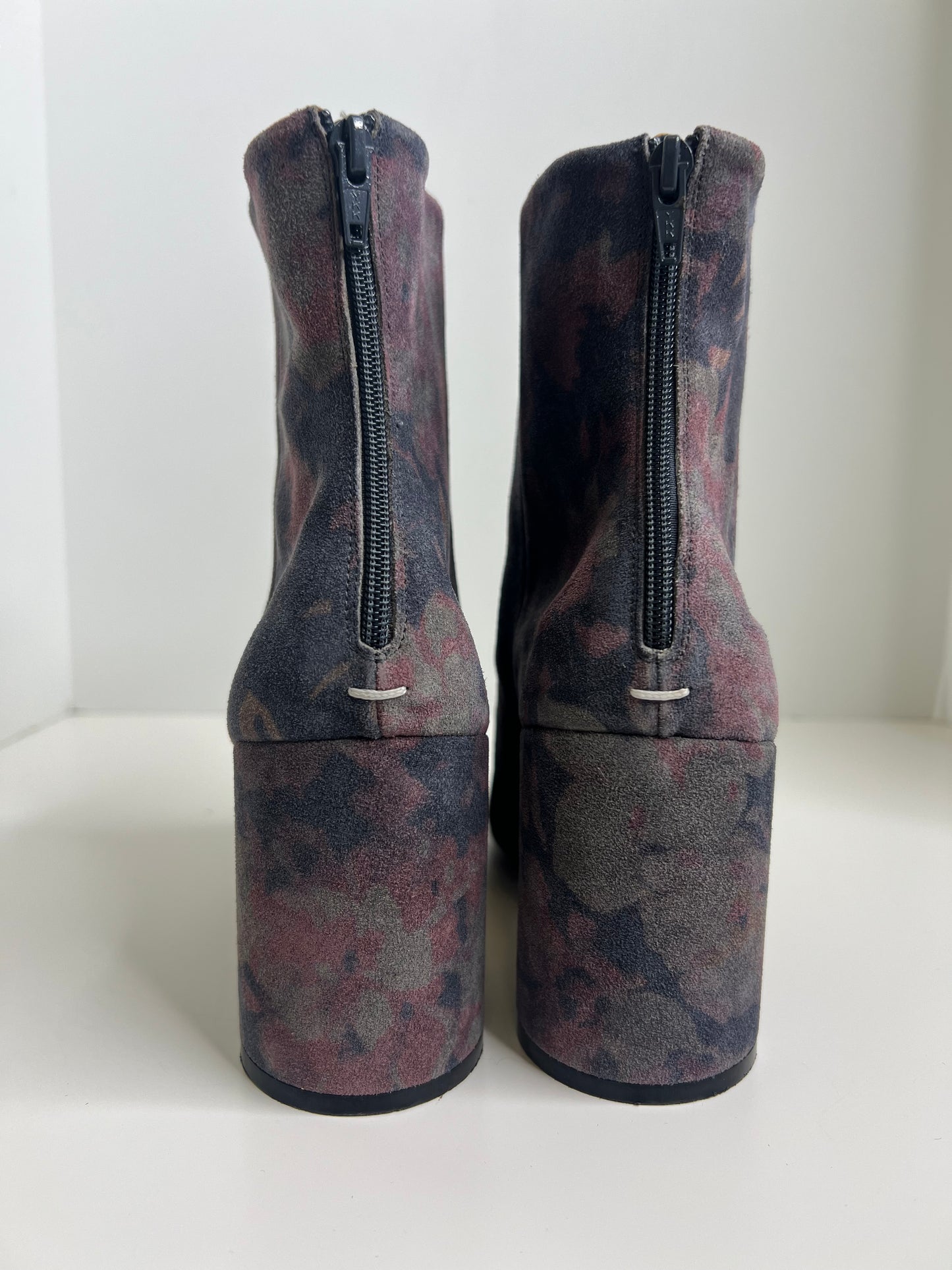 Maison Martin Margiela Floral Print Suede Ankle Boot, Size 38