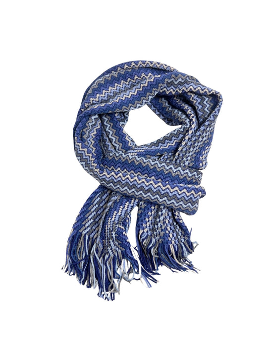 Missoni Chevron Patterned Scarf, Blue