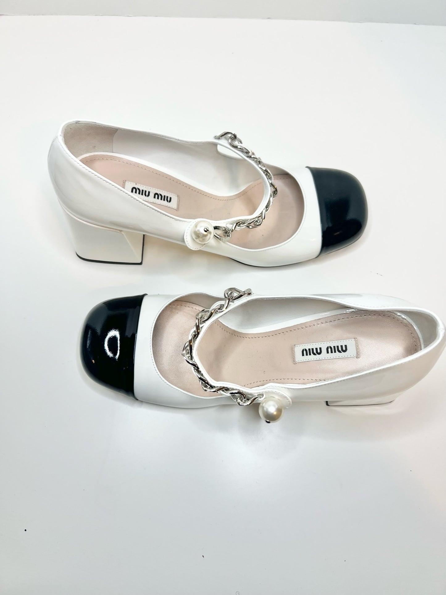 Miu Miu Cap Toe Mary Janes, Size 38.5