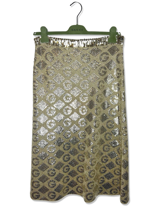 Gucci Lame´ Jacquard Skirt - Gold Size L