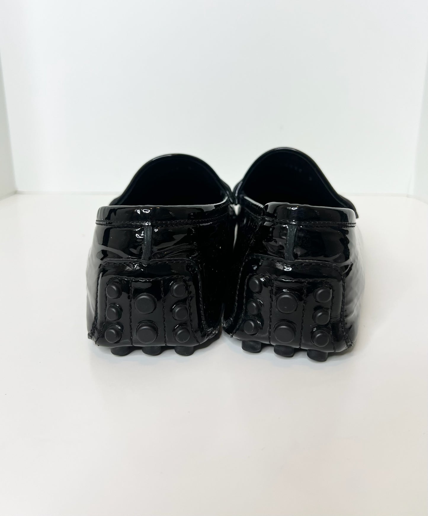 Gucci Black Patent Leather Drivers, Size 9