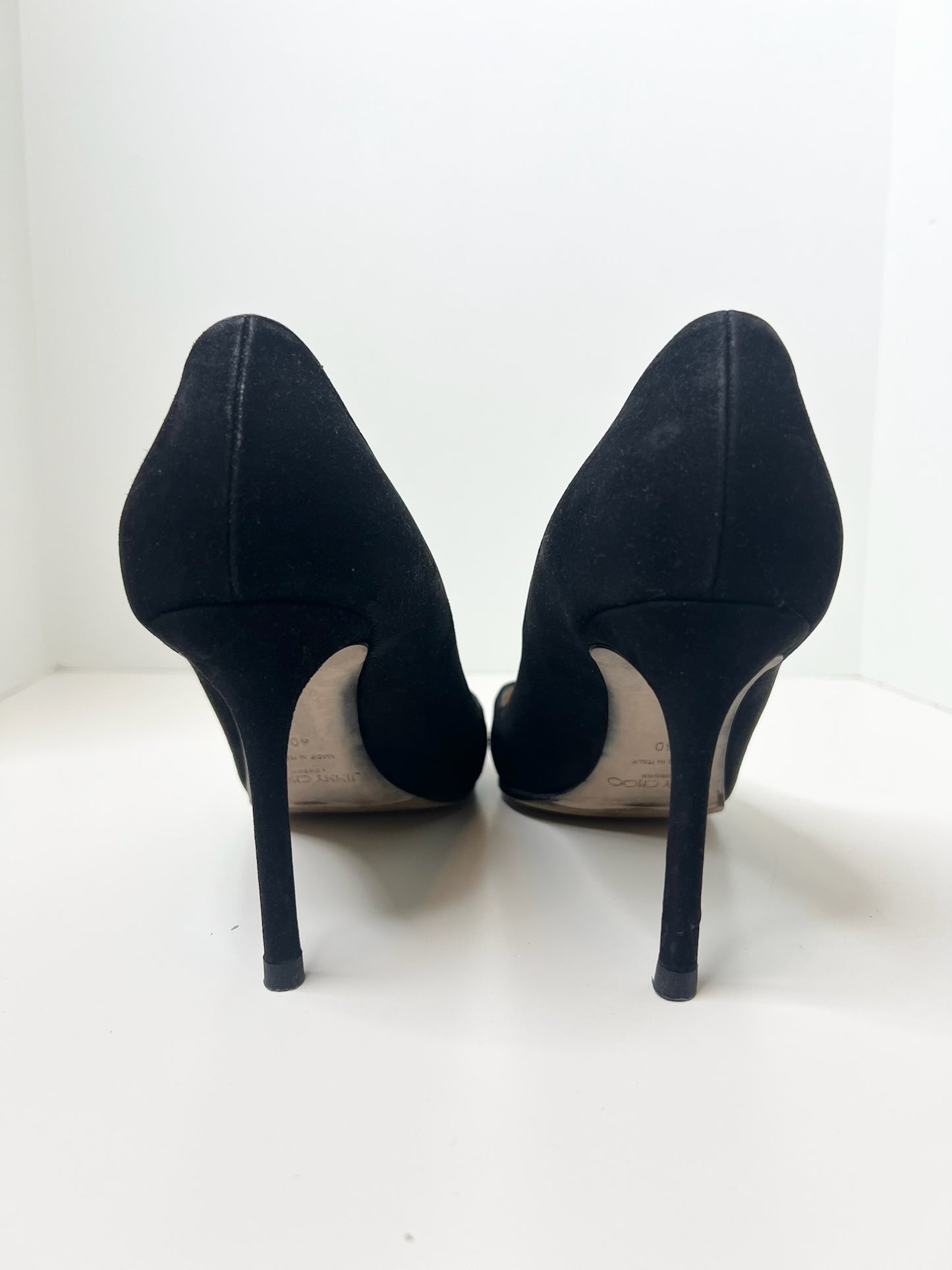 Jimmy Choo Black Suede Romy Pump, Size 40