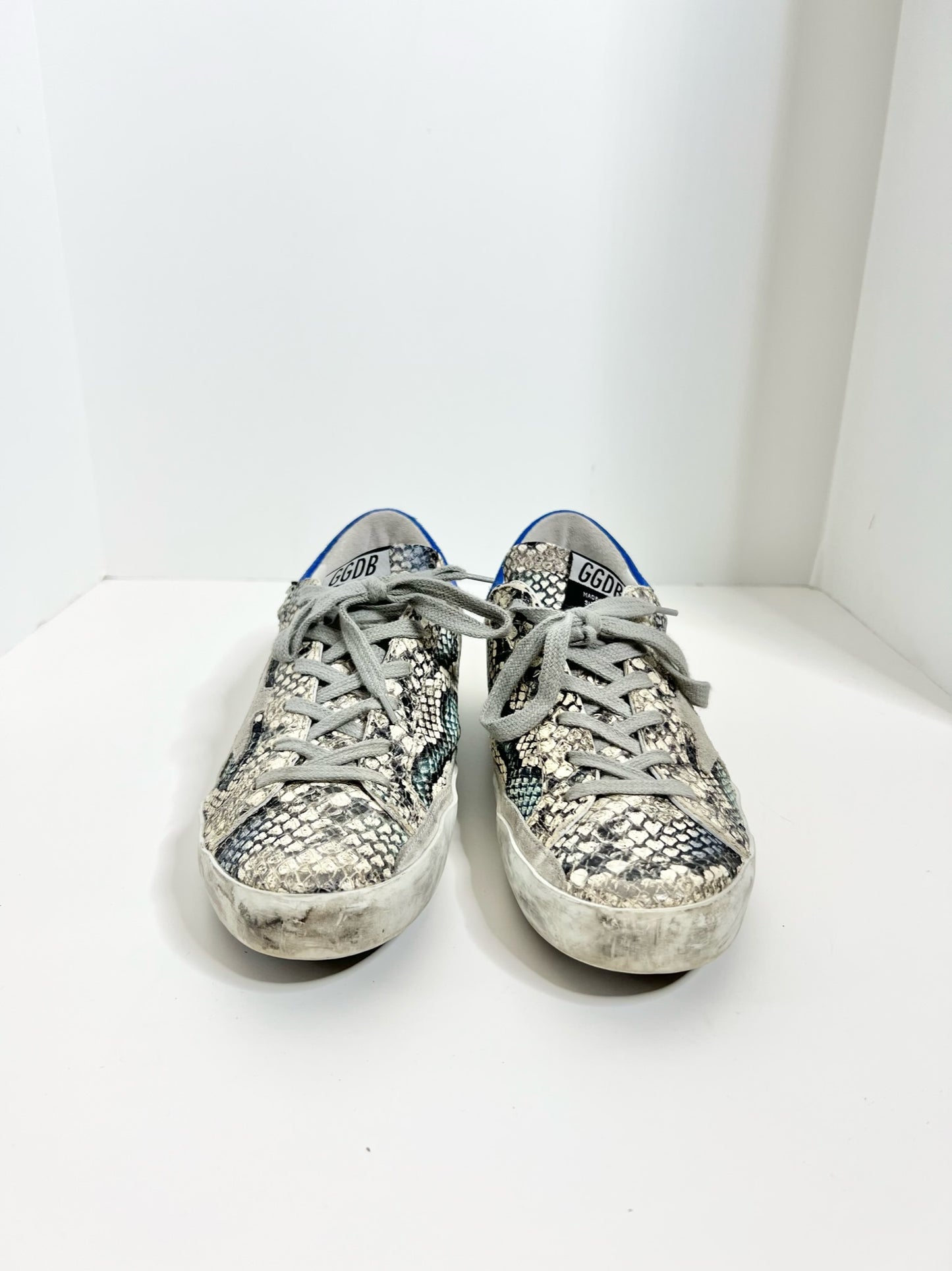 Golden Goose Superstar Snake Embossed Sneakers, Size 39