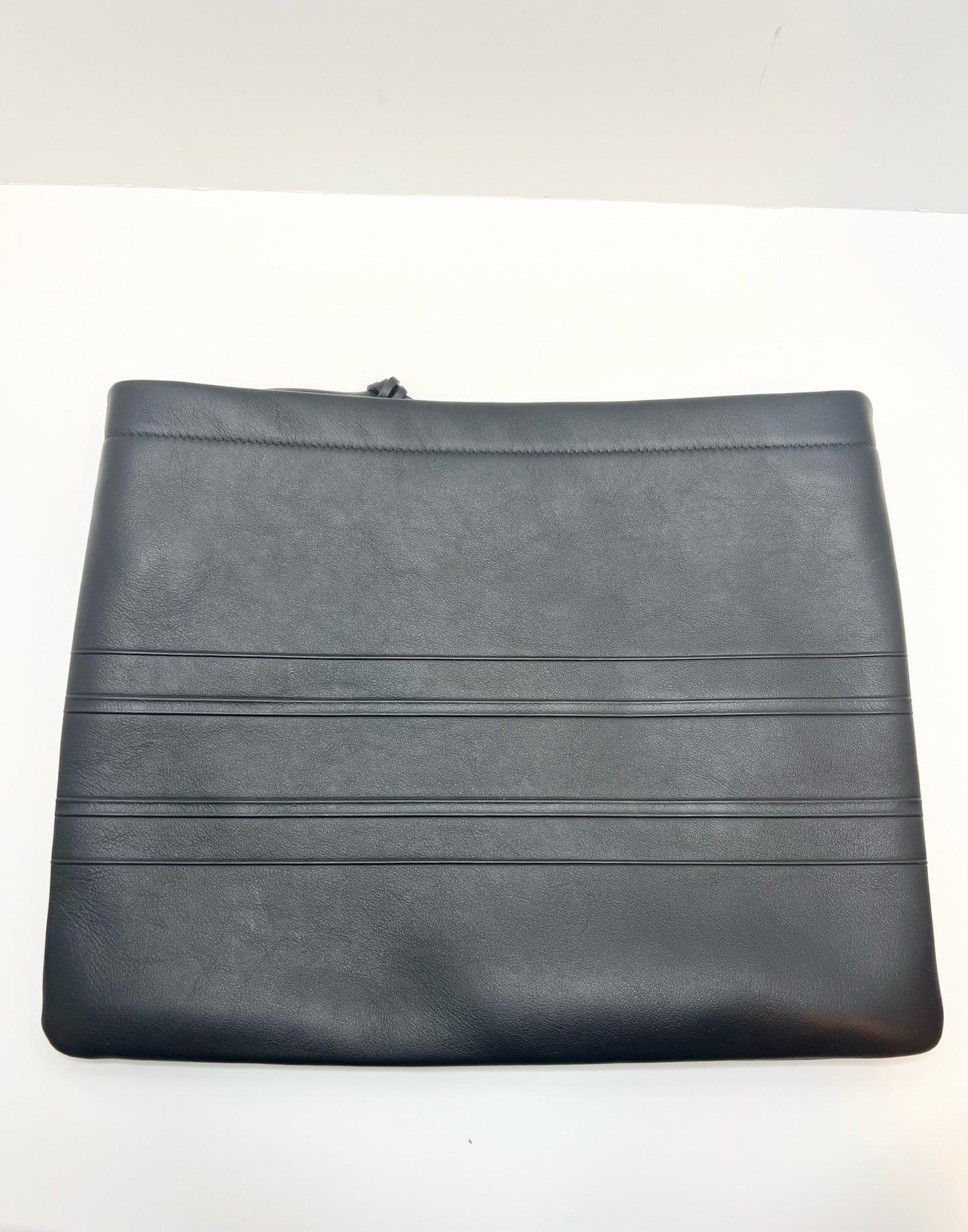 Christian Dior Logo Zip Leather Pouch, Black