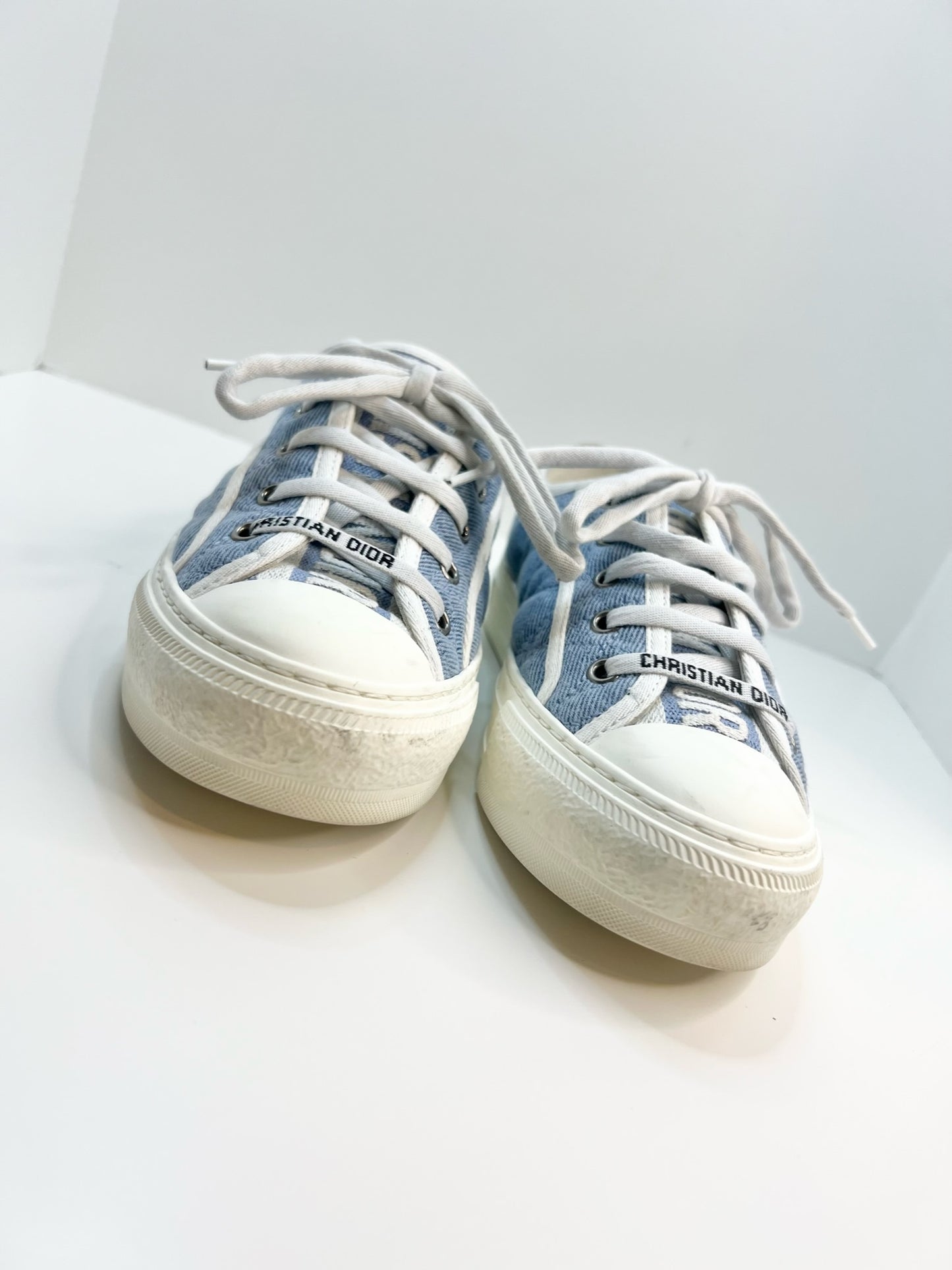 Christian Dior Denim Cannage Walk’N’Dior Sneaker, Size 37