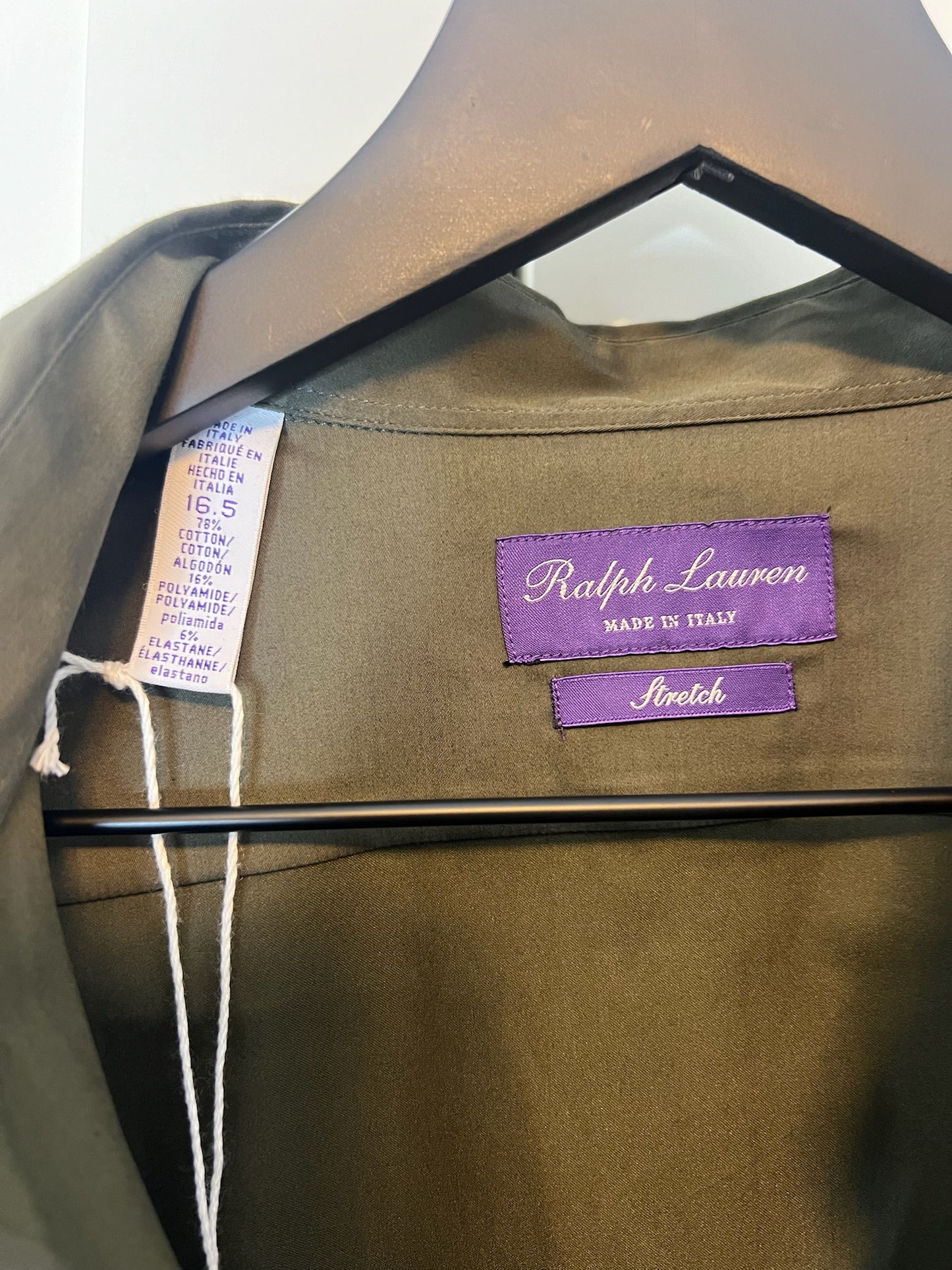 NWT! Ralph Lauren Purple Label Button-Front Shirt, Size 16 1/2