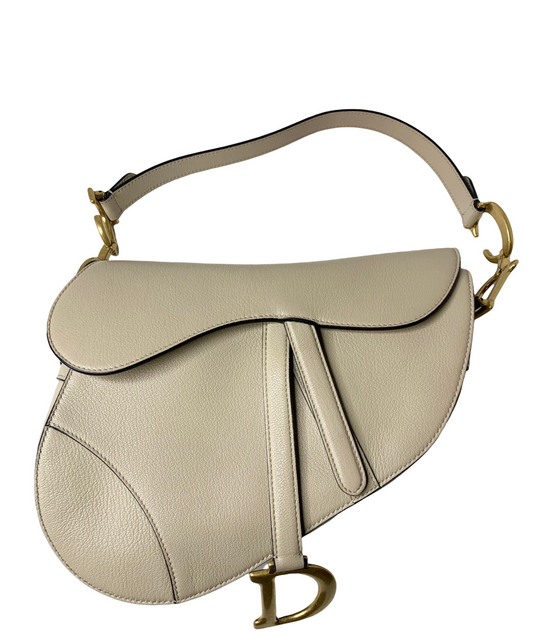 Dior Saddle Bag, Beige Goatskin