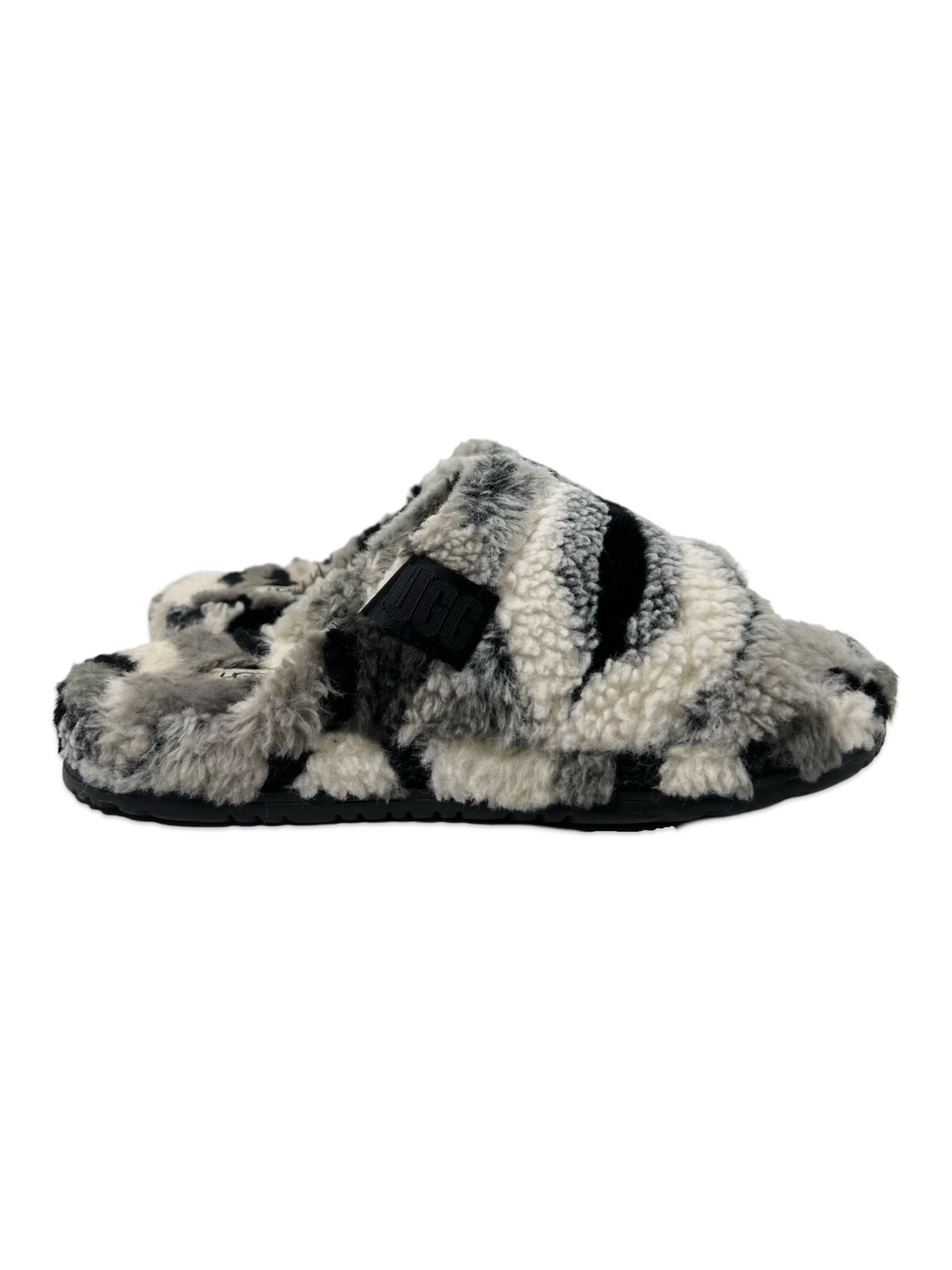 UGG Fluff You Cali Collage Men Gray Slipper, Size 12