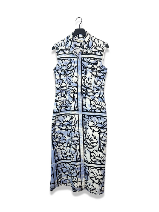 Fendi Denim White & Blue Printed Shirtdress, Size 44