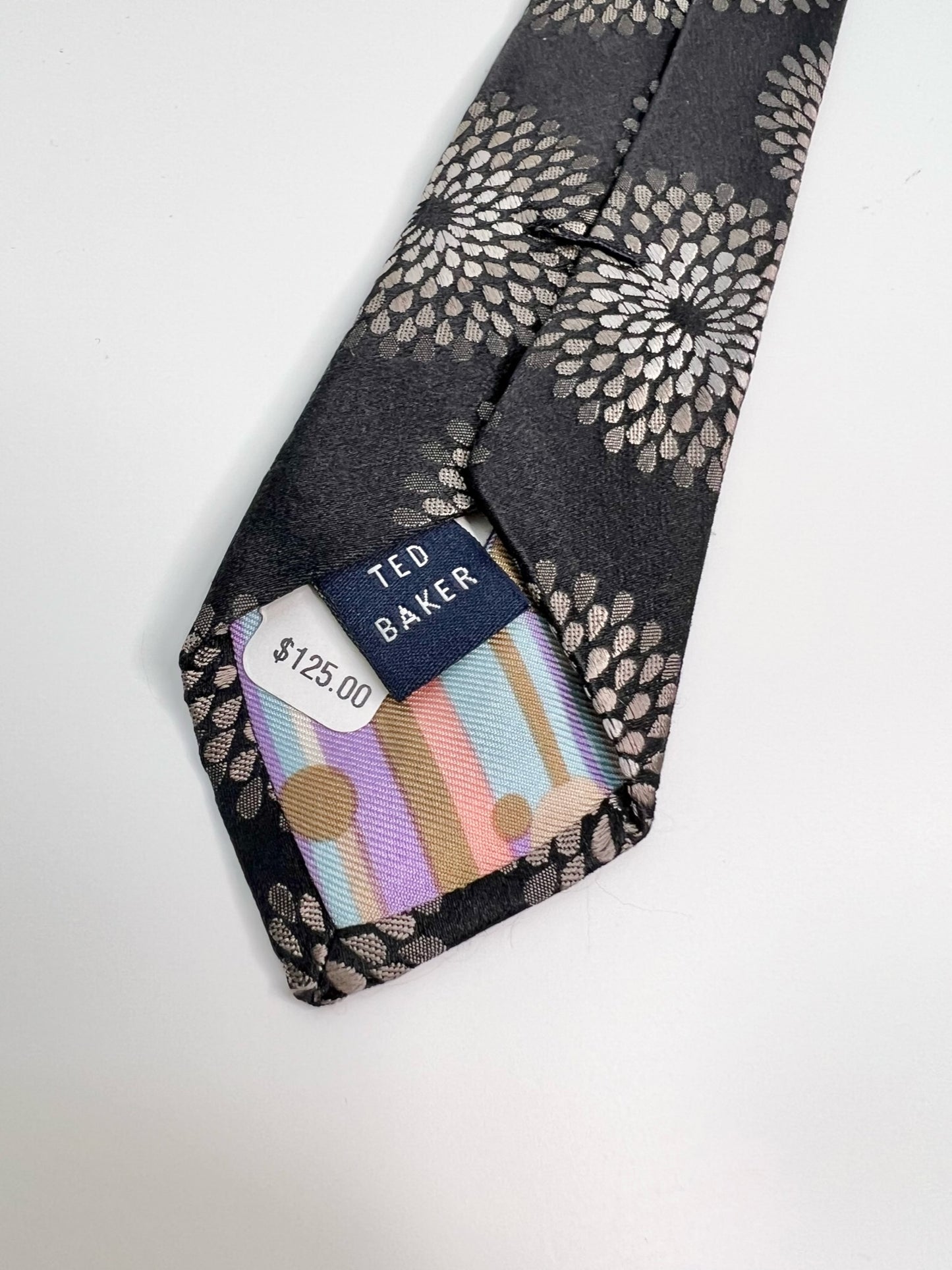 NWT! Ted Baker Black Geometric Silk Tie