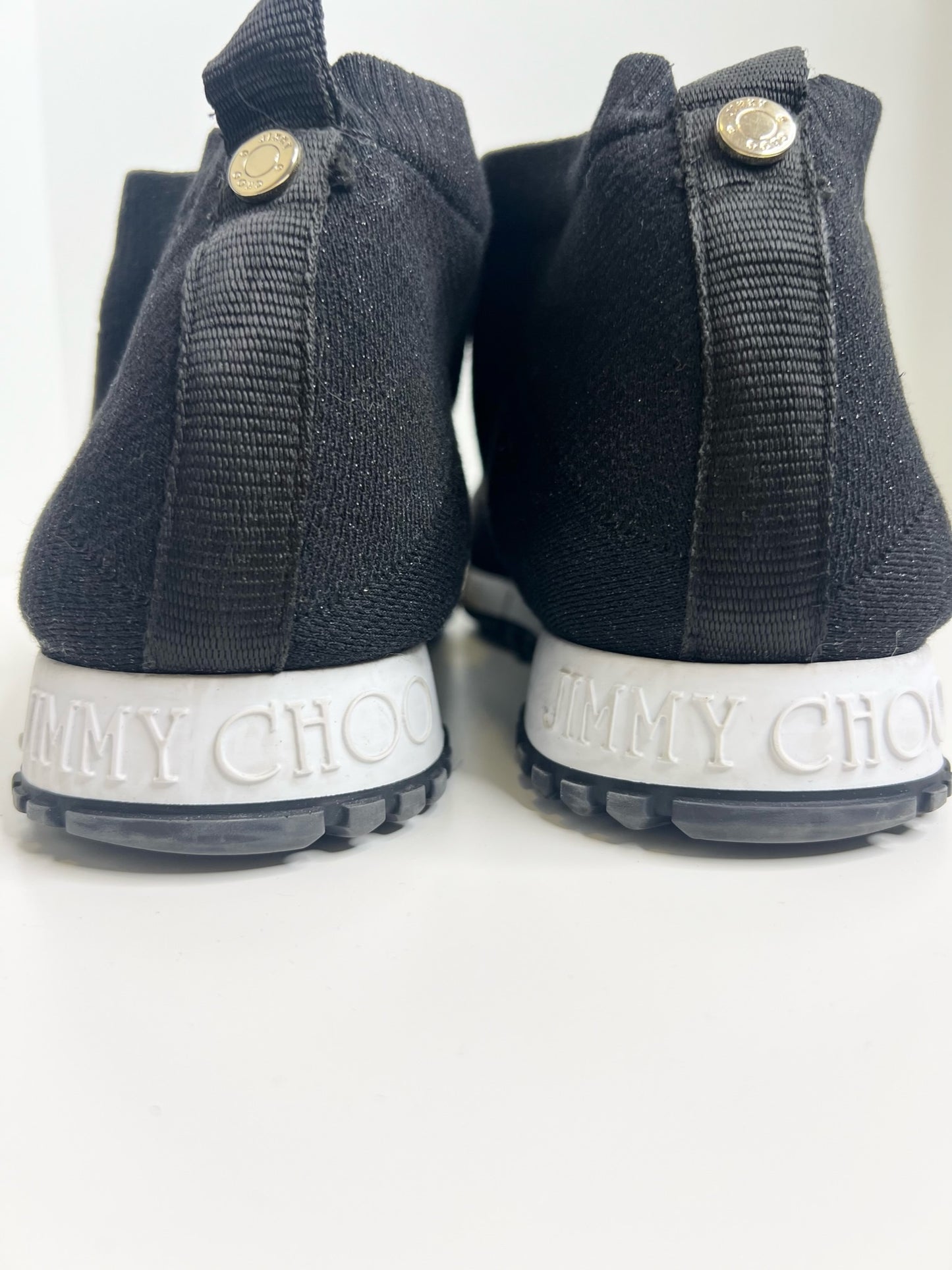 Jimmy Choo Men’s Norway Black Sock Sneakers, Size 43