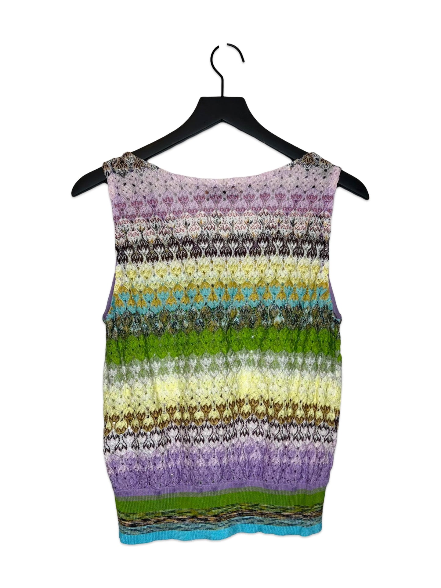 MISSONI Crochet Knit Tank Top, Size 46