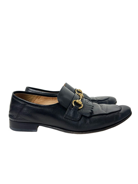 Gucci Horsebit Accent Black Dress Loafers, Size 7