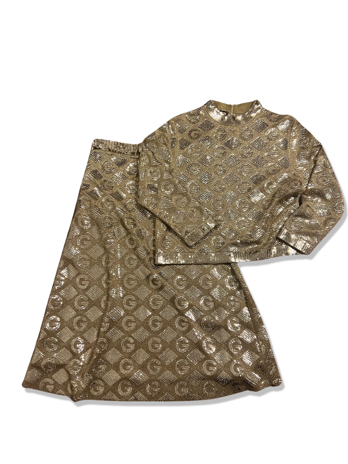 Gucci Lame´ Jacquard Skirt - Gold Size L