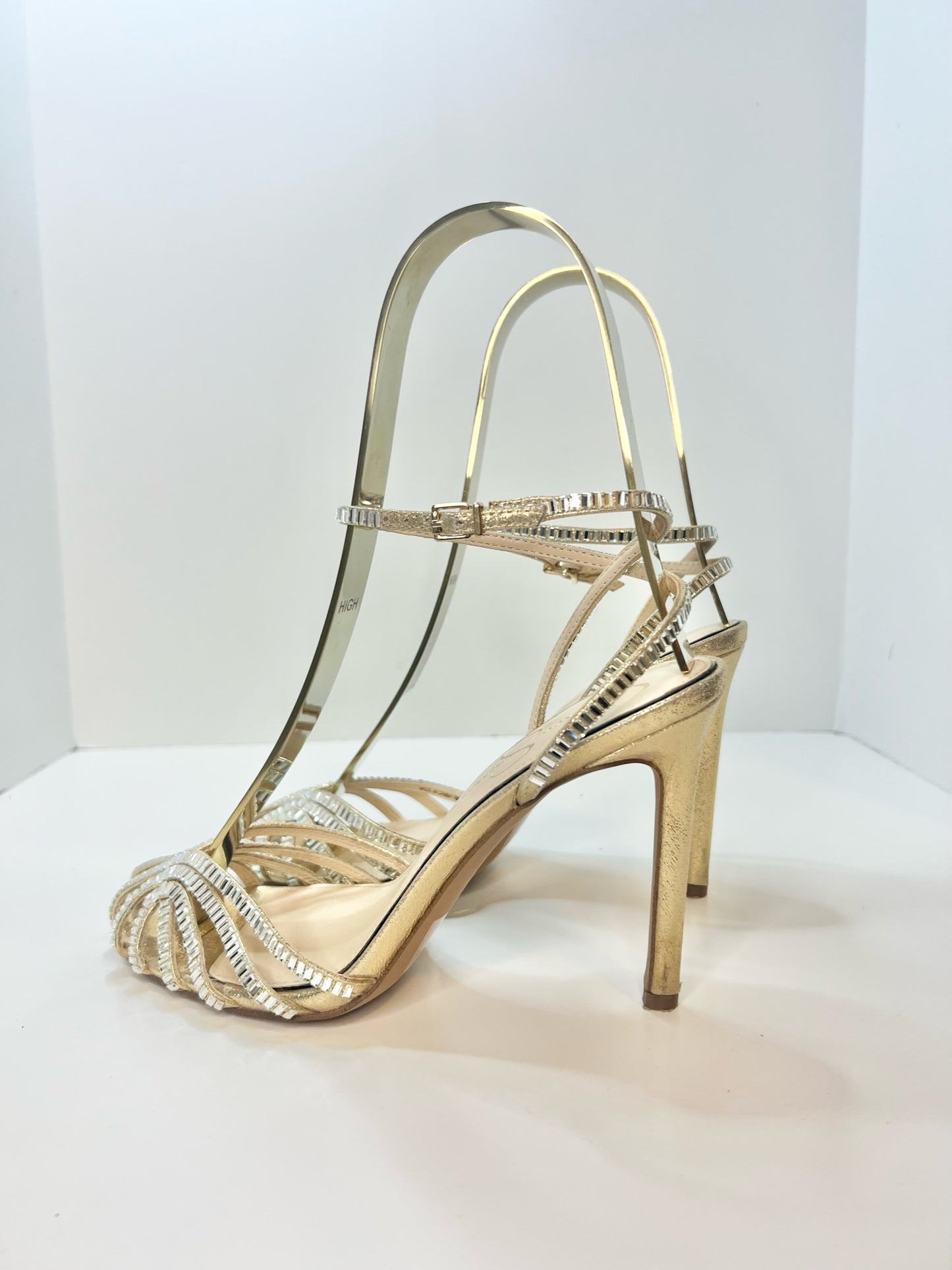 Jessica Simpson Jileta High Heel Silver & Gold Sandals, Size 7