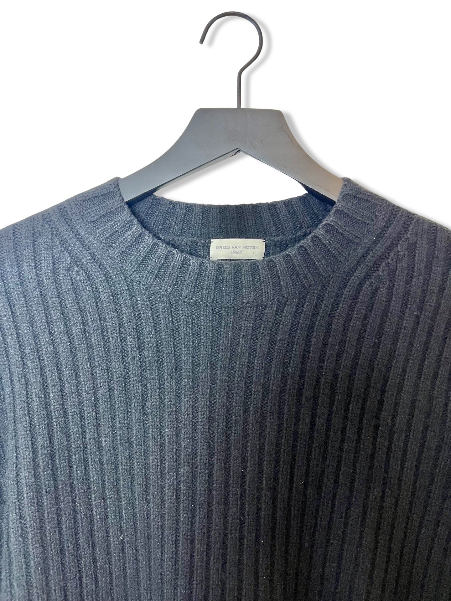 Dries Van Noten Crew neck Wool Rib Color-block Sweater, Small