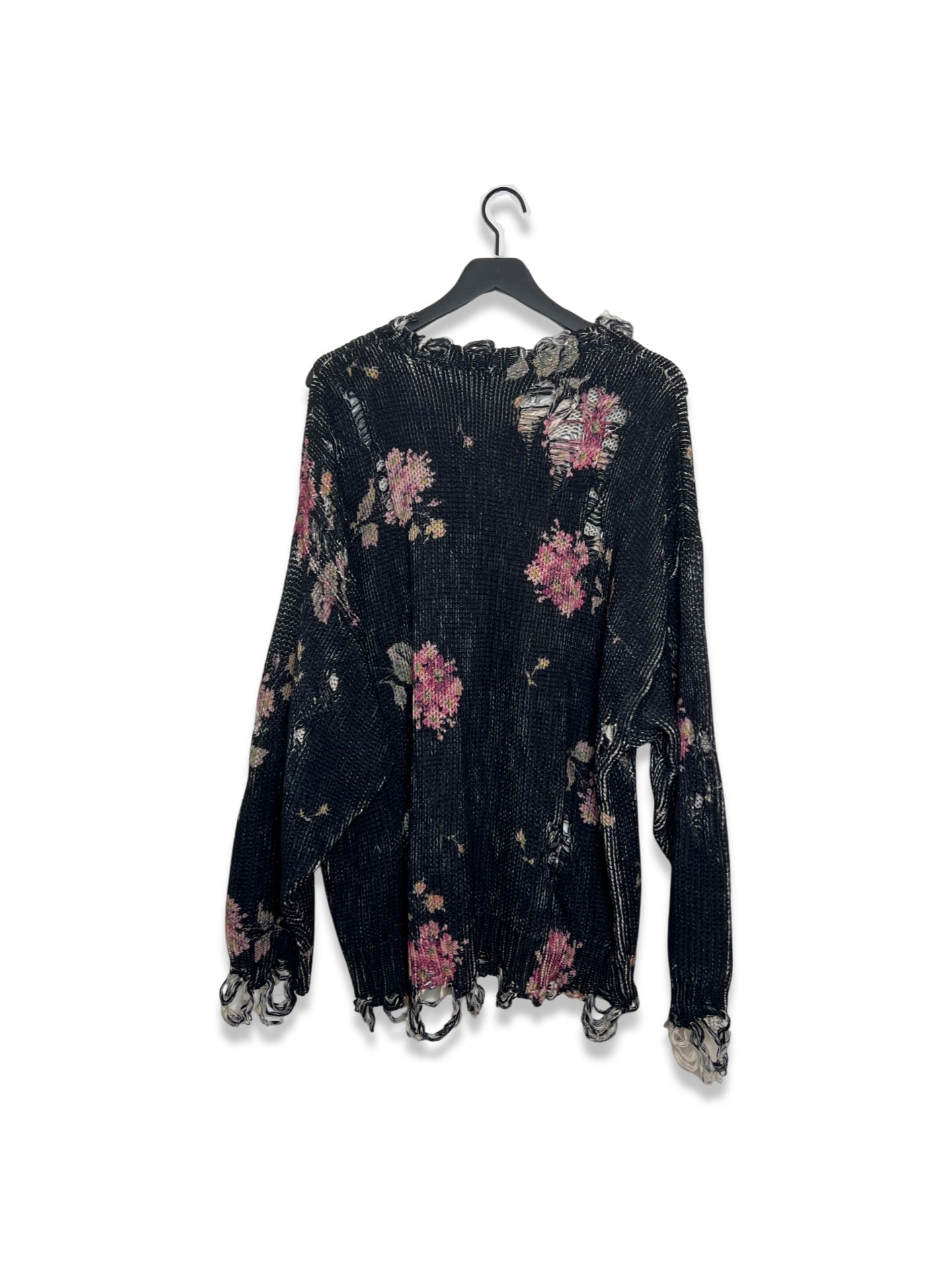 R13 Oversized Distressed Floral Sweater