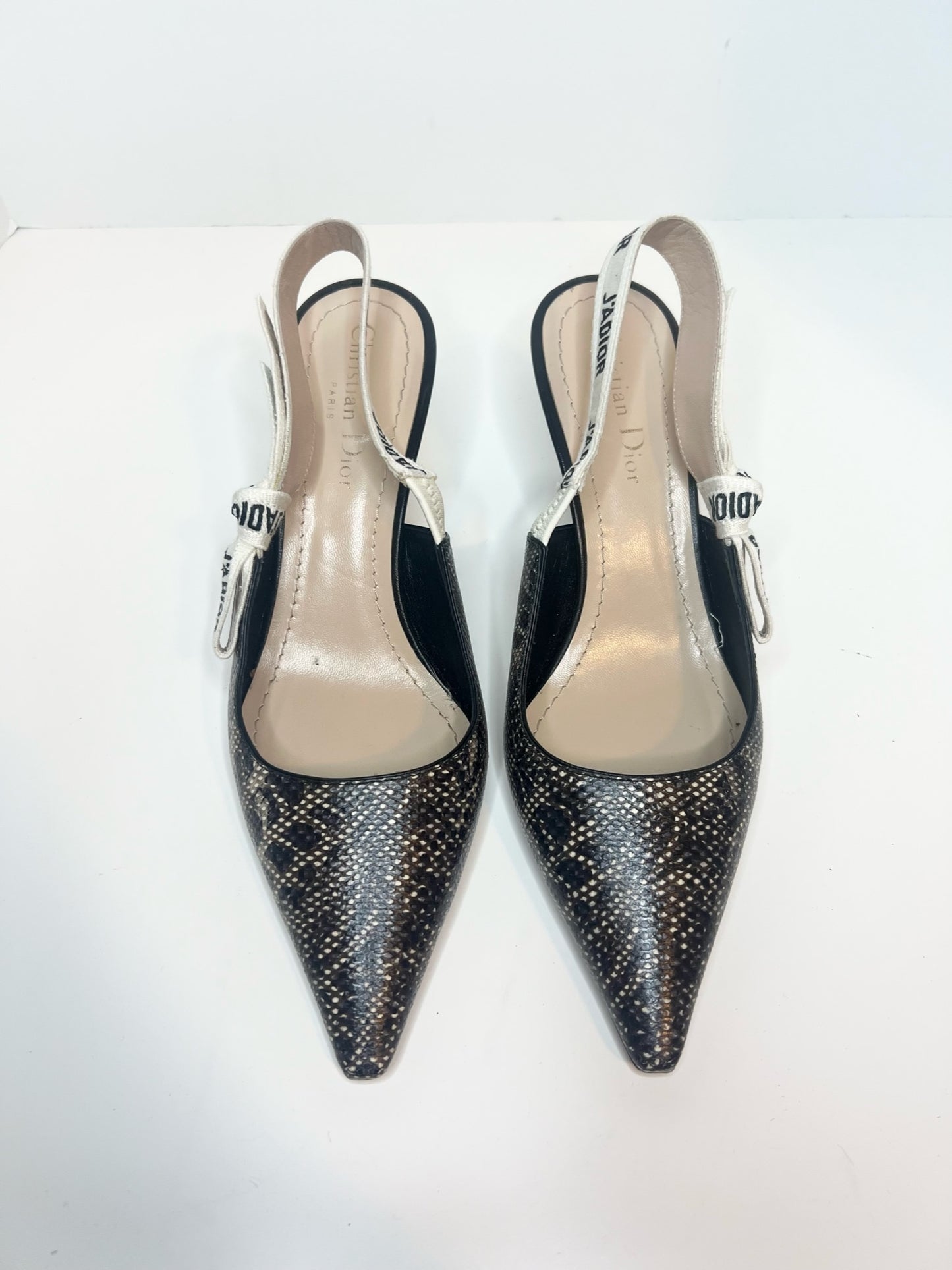 Christian Dior J’adior Animal Print Slingback Pumps, Size 38